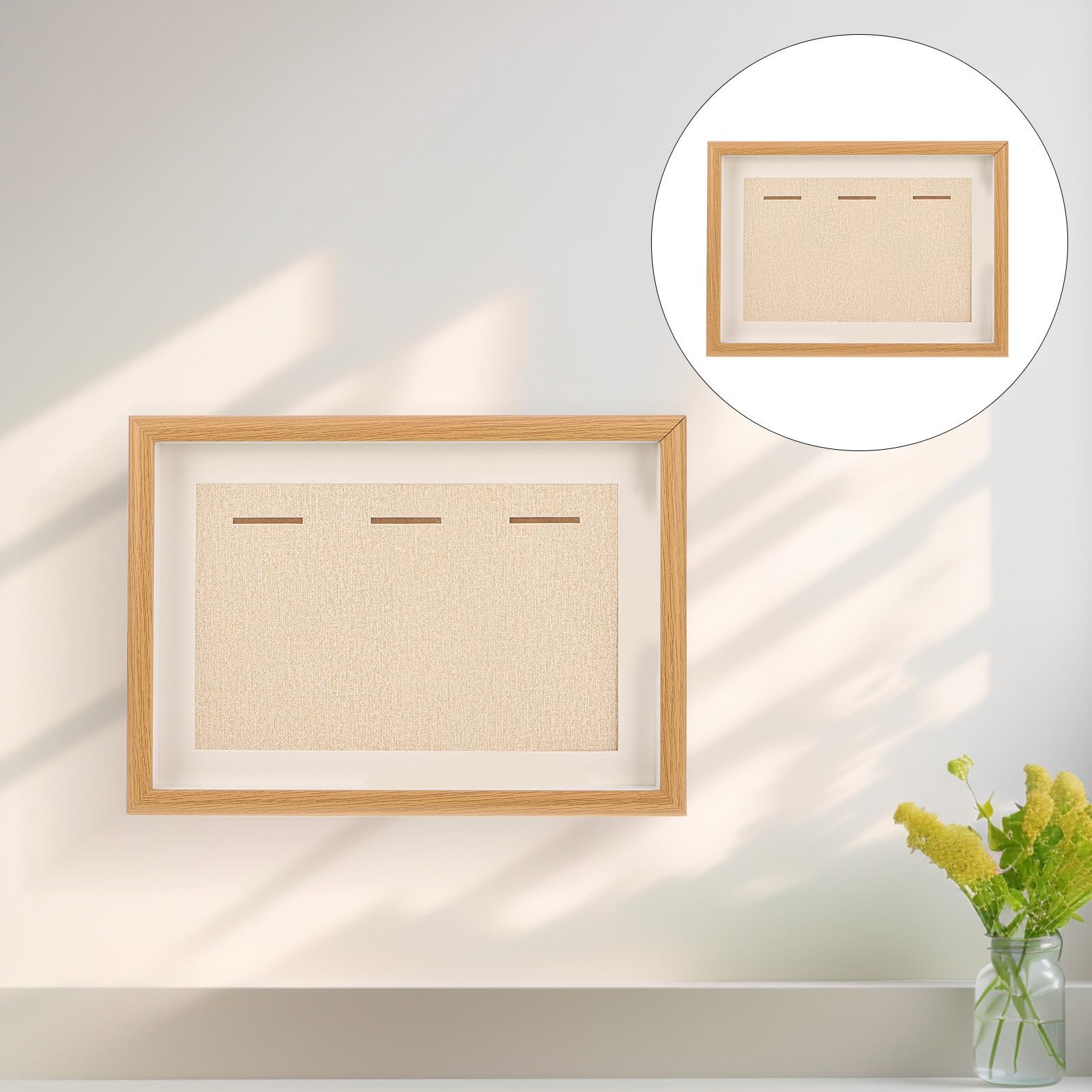 COHEALI Kasten für Medaillen 3 Stück Acryl und Holz Beige Medaillenvitrine für Sportler Geeignet für Marathon und Auszeichnungen