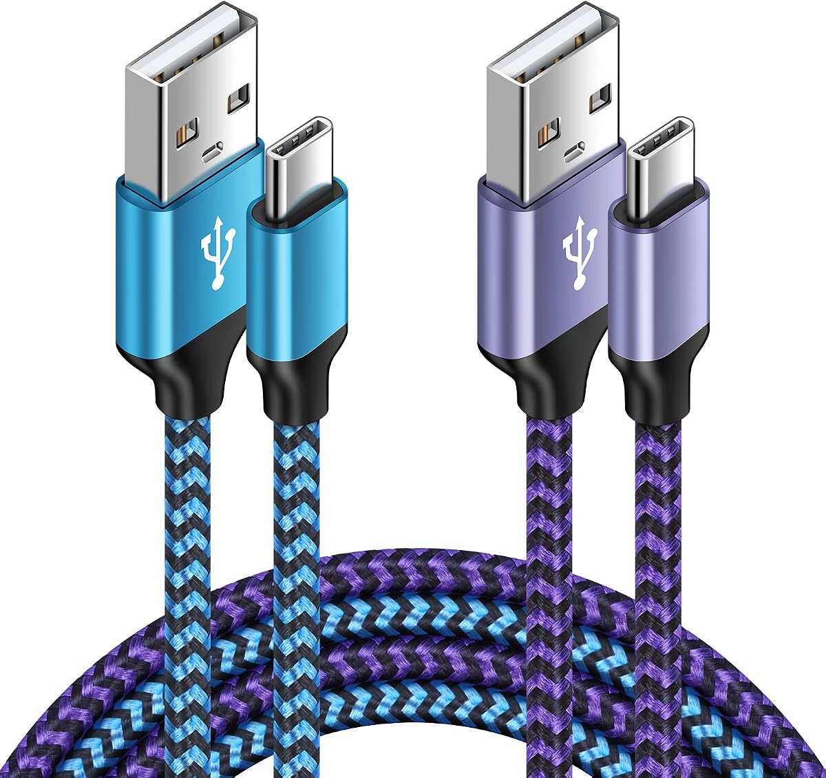 Cable de carga rápida para teléfono Android, puerto C, USB A a tipo C, cable cargador de 6 pies | Paquete de 2 cables largos para teléfono móvil Samsung Galaxy S24/S22/S23/S21/S26 Ultra/S26/S25/A57/A37,Google Pixel 10a/9a/8,iPhone 17e 16