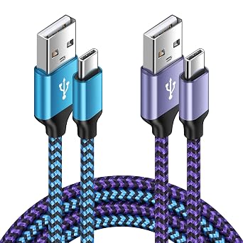 [6FT,2 Pack] Android Fast Charging Cable C Port Charger Cord USB A to Type C Cell Phone Long Wires for Samsung Galaxy S24/S22/S23/S21/S26 Ultra/S26+/S25 Ultra/S25,Google Pixel 10a/9a/8,iPhone 17e 16