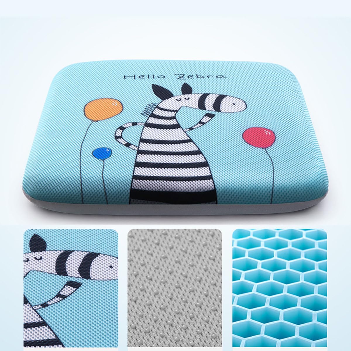 Nuevo cojín de Gel de Nido de Abeja, Almohadilla de Cadera disipadora de Calor, Almohadilla para Silla de Oficina, ciática, Dolor sedentario, Transpirable, para Almohadilla,BlueA40x40cm