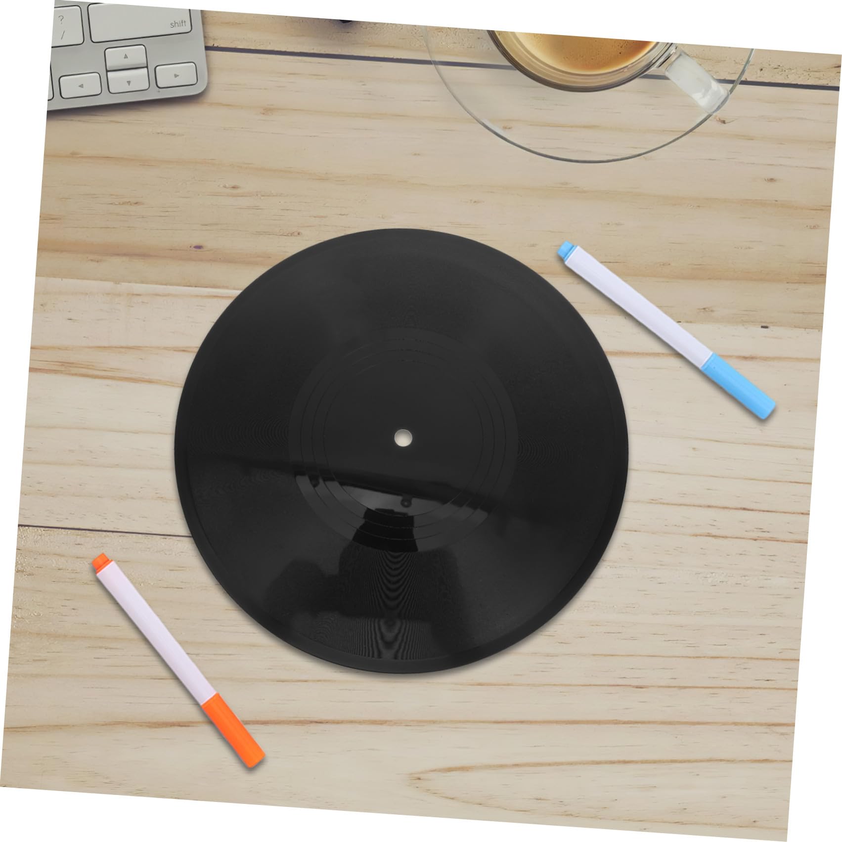 MAGICLULU Decorazione per Festa Musicale con Vinile Nero Retrò, Leggero e Facile da Installare, Set DIY con Pennarelli per Disegnare e Personalizzare