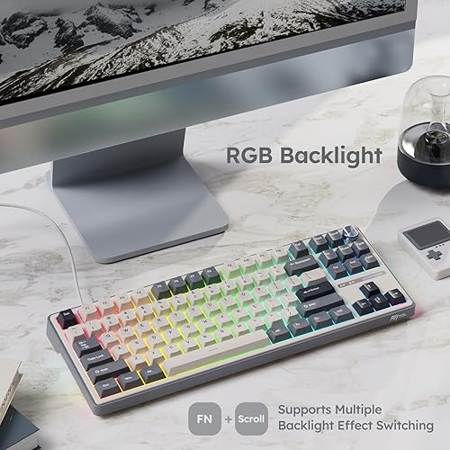 Miniatura 5 de RK ROYAL KLUDGE R87 Pro Teclado mecánico con cable con perilla intercambiable en caliente Teclado para juegos retroiluminado 75% RGB 88 teclas TKL