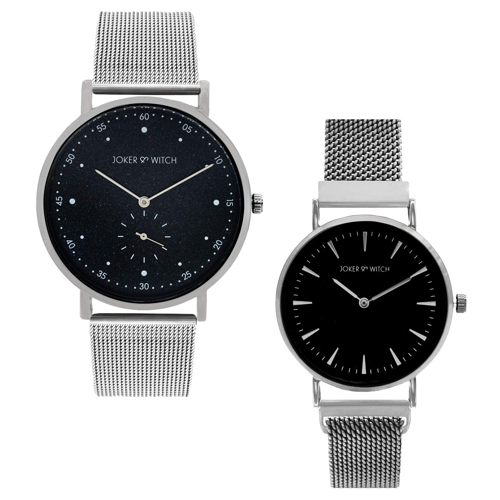 Joker & Witch Stainless Steel Star & Marco Analog Silver Dial Couple Watches, Black Band (B08KQ8LM56) Amazon Price History, Amazon Price Tracker