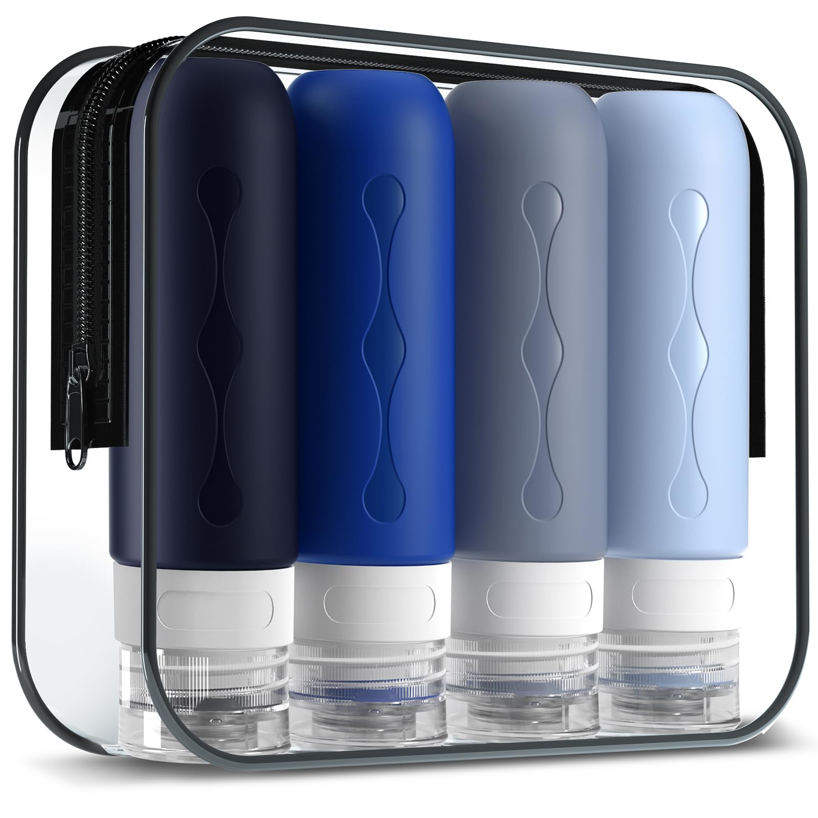 Gemice Navy Travel Bottles For Toiletries Tsa Approved Travel 3Oz Size Containers Bpa Free Leak Proof Travel Tubs Refillable Liquid Travel Accessories For Cometic Shampoo And Lotion Soap, 3 Ounces