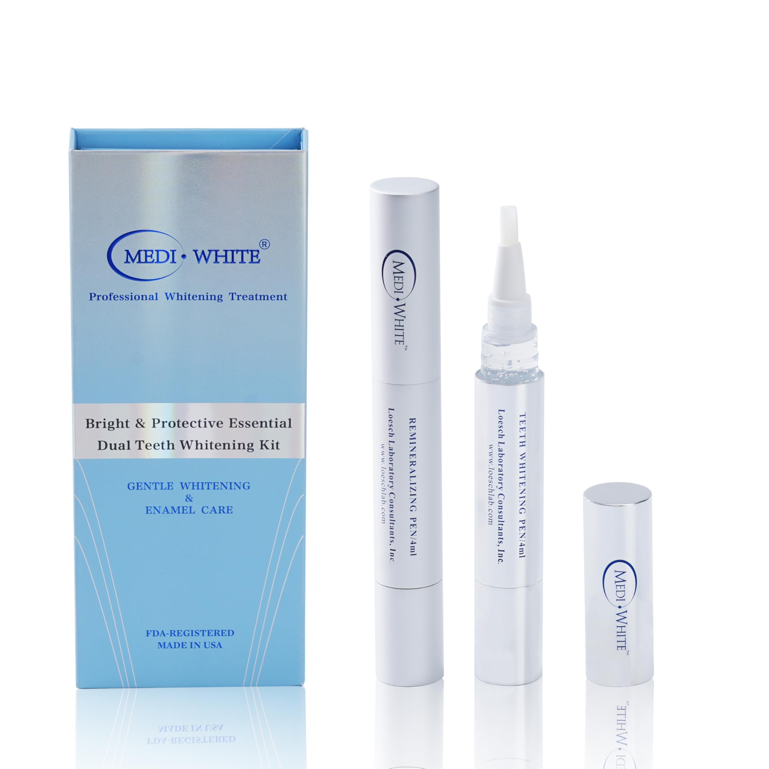 Bright Protective Teeth Whitening Kit with Whitener Pen Remineralization Gel Pen for Sensitive Teeth On-The-go whitening Applicator Whitening
