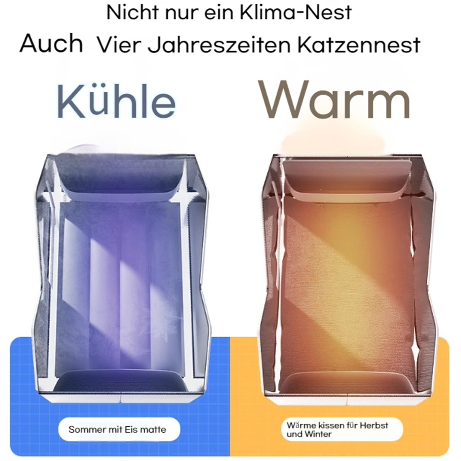 Kühlhaus für Katzen im Sommer – Faltbares Katzen Kühlhaus mit 3-Schicht-Isolierung & Eiskristallbox, Kratzfestes Oxford-Gewebe, Kühlende Katzenhütte für Hunde & Katzen bis 15 kg (Green-3,M)