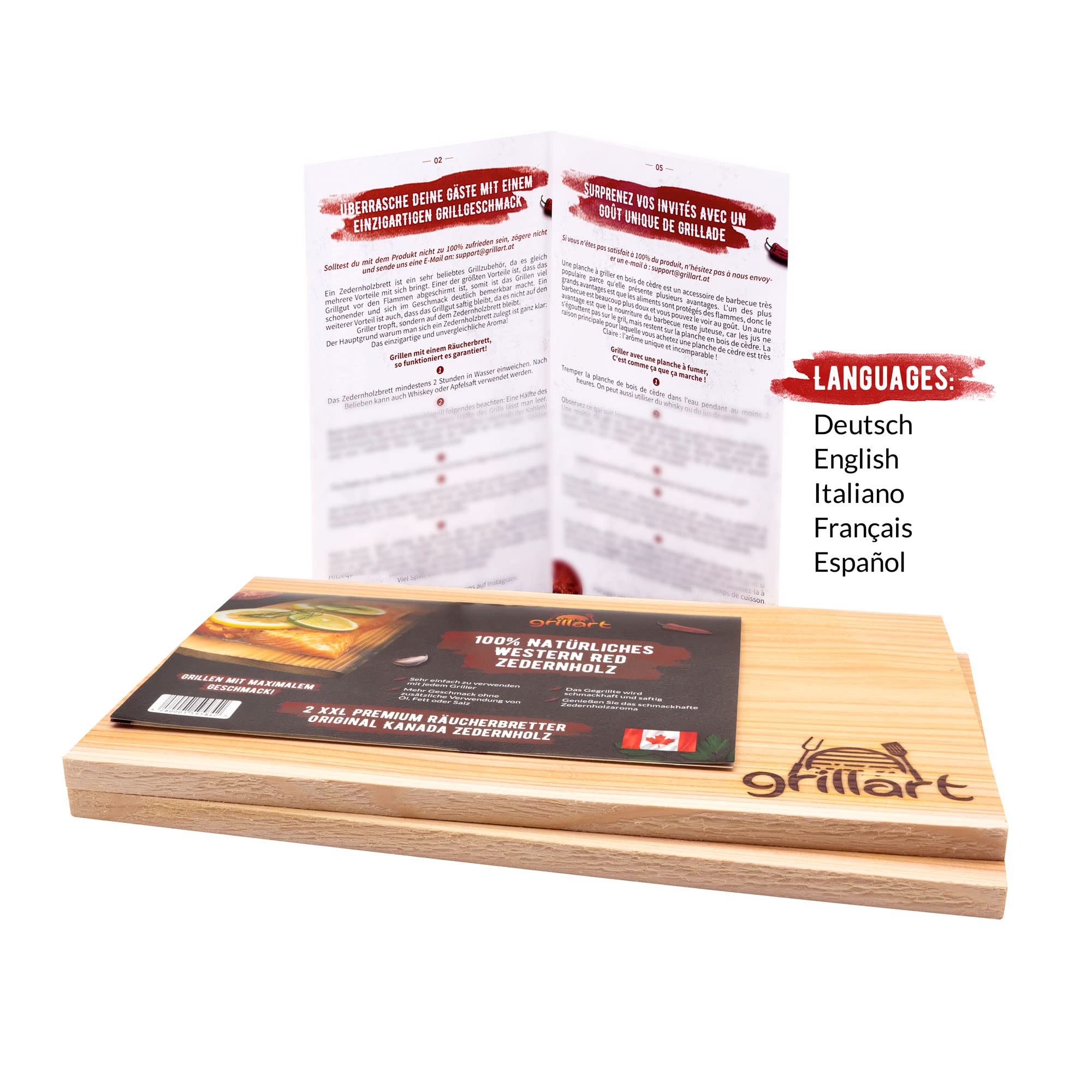 Grillart Lot de 2 planches à fumer en bois de cèdre, taille XXL (édition limitée)