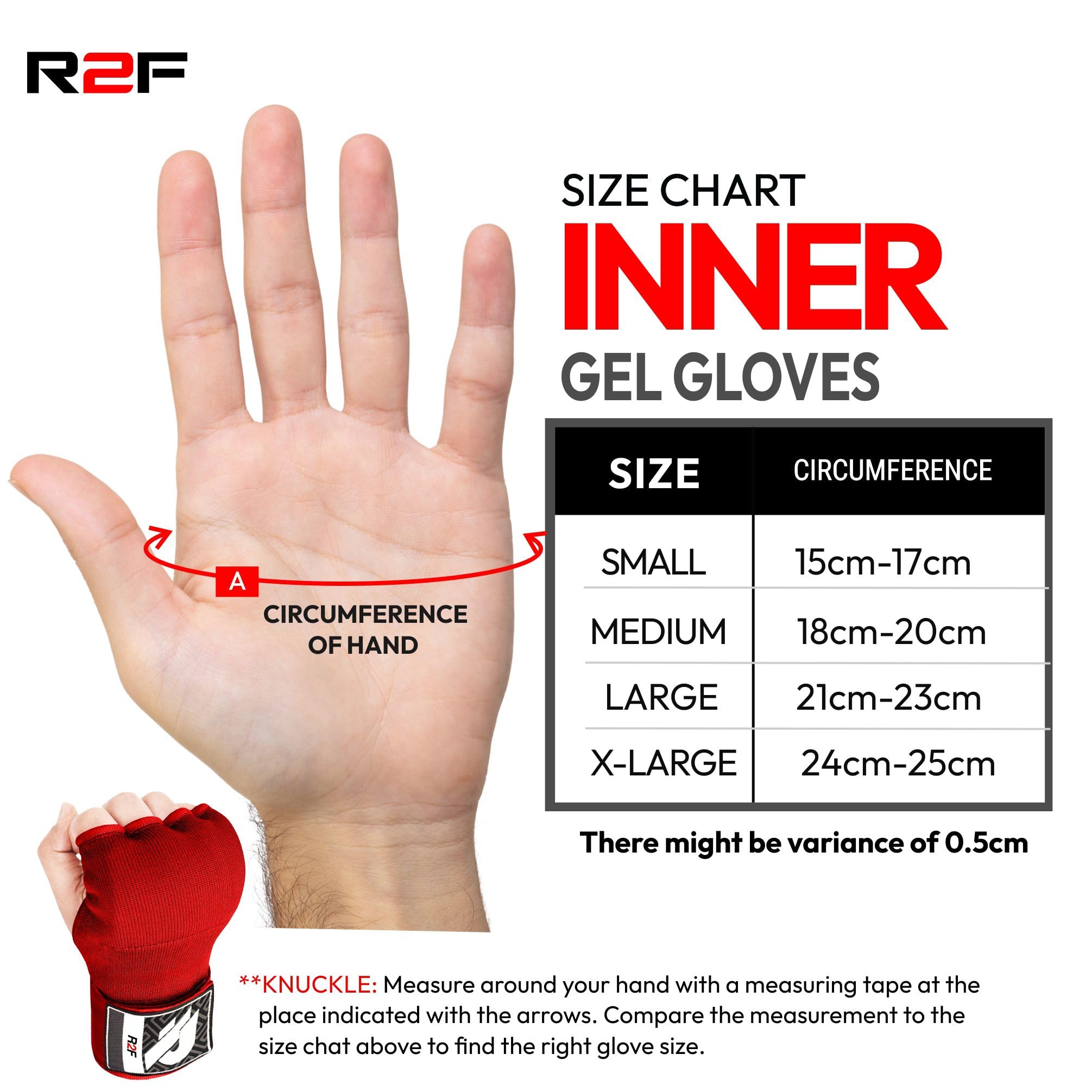 R2F Gel Fasce Boxe Sottoguanti Boxe Interni Bende, 70cm Elastico Lunghe Polsiere Guantoni Boxe Pugno Imbottita Protezione Guantoni da allenamento Muay Thai Kickboxing Arti Marziali Sacco da Box guanti