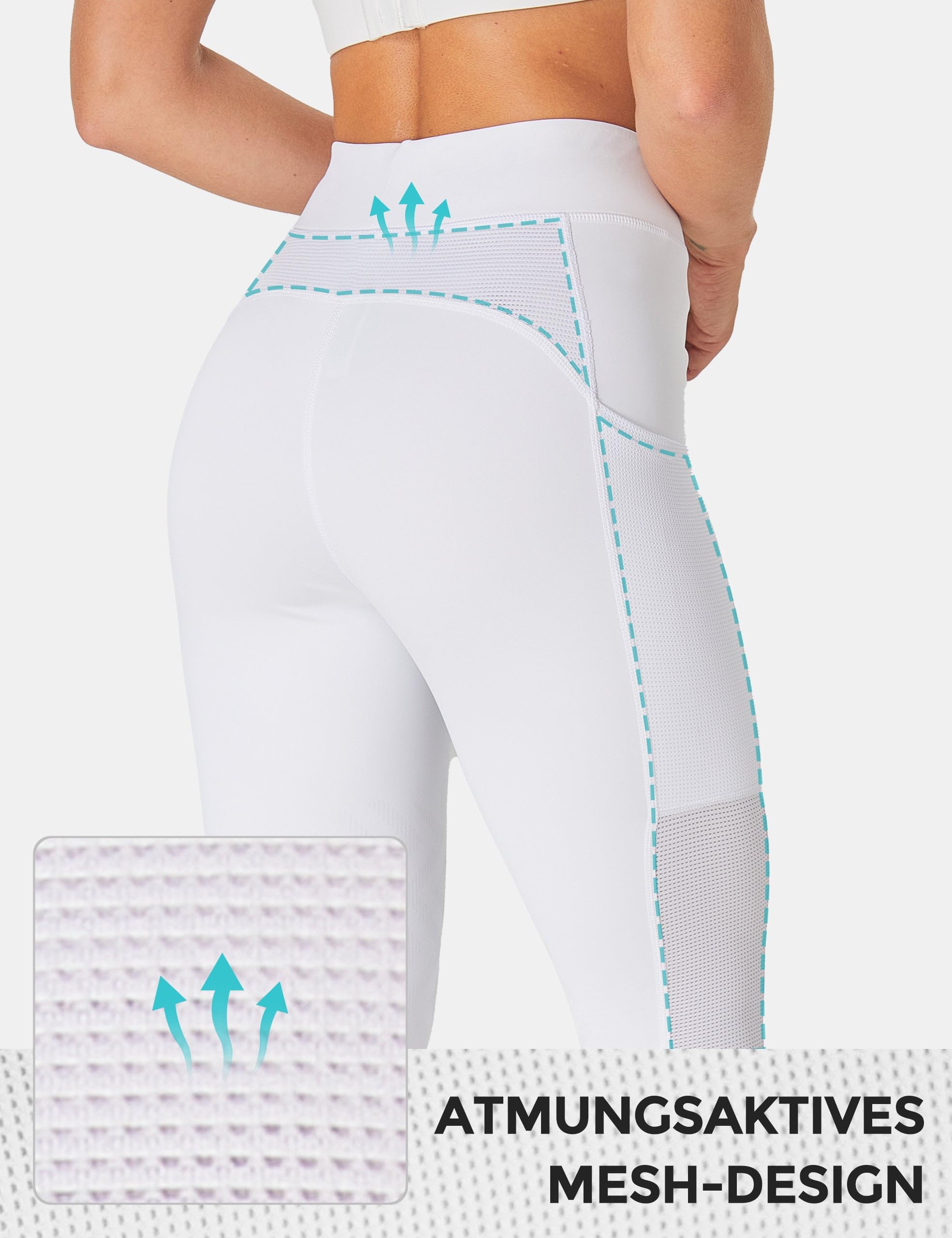 FitsT4 Sports Pantalones de equitación para mujer con ribete antideslizante en las rodillas, cintura alta y bolsillos laterales, transpirables y elásticos para la escuela de equitación y ciclismo en
