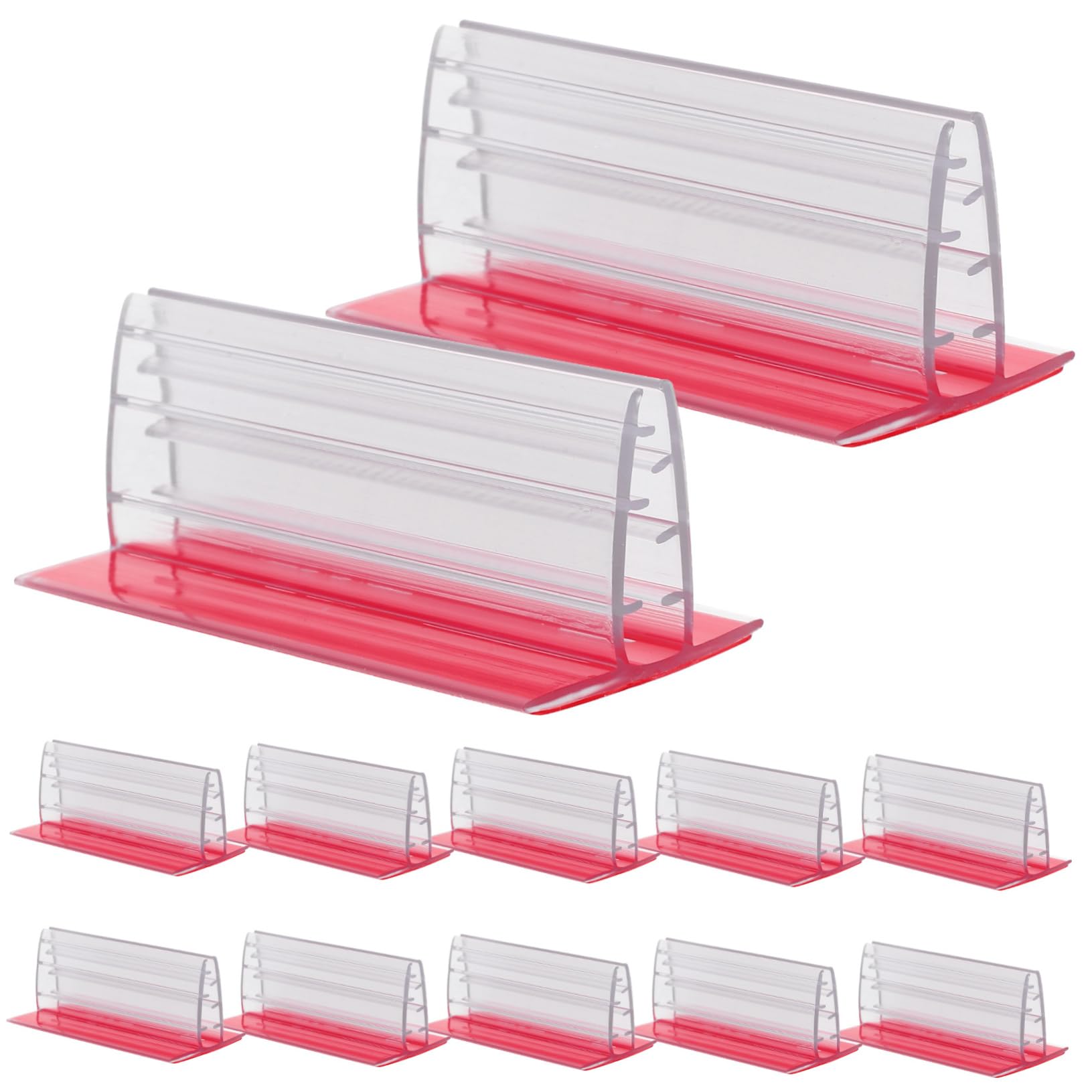 Alipis 10 Set Supporto Per Pannello Segnaletico Cavalletto Targhe Porta Distintivi Pro Portaetichette Adesive Portaetichette Per Scaffali Supporti Per Pannelli in Plastica Pvc 12 Pezzi*10