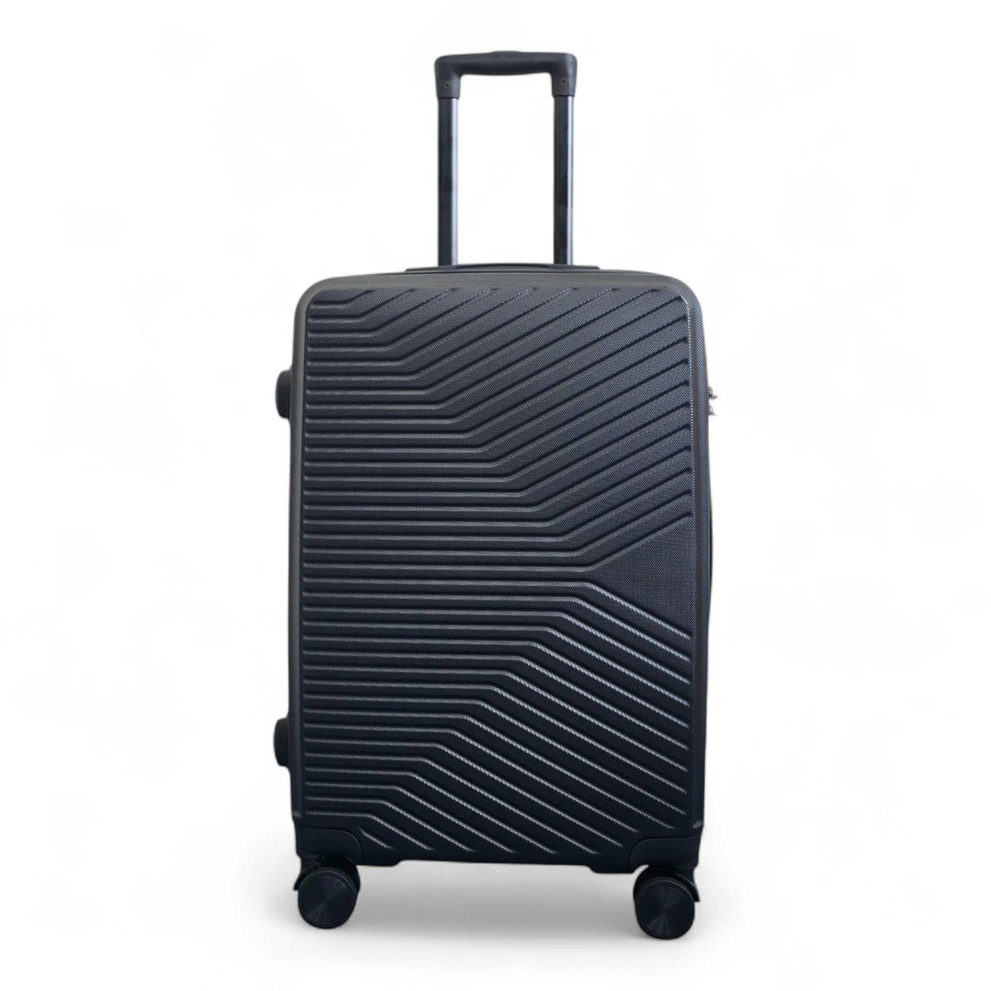Infinity Zestawy bagażowe twarda skorupa lekki wózek ABS walizka podróżna kabina torby wakacyjne walizka, Czarny, M(67cm 60L), Walizka