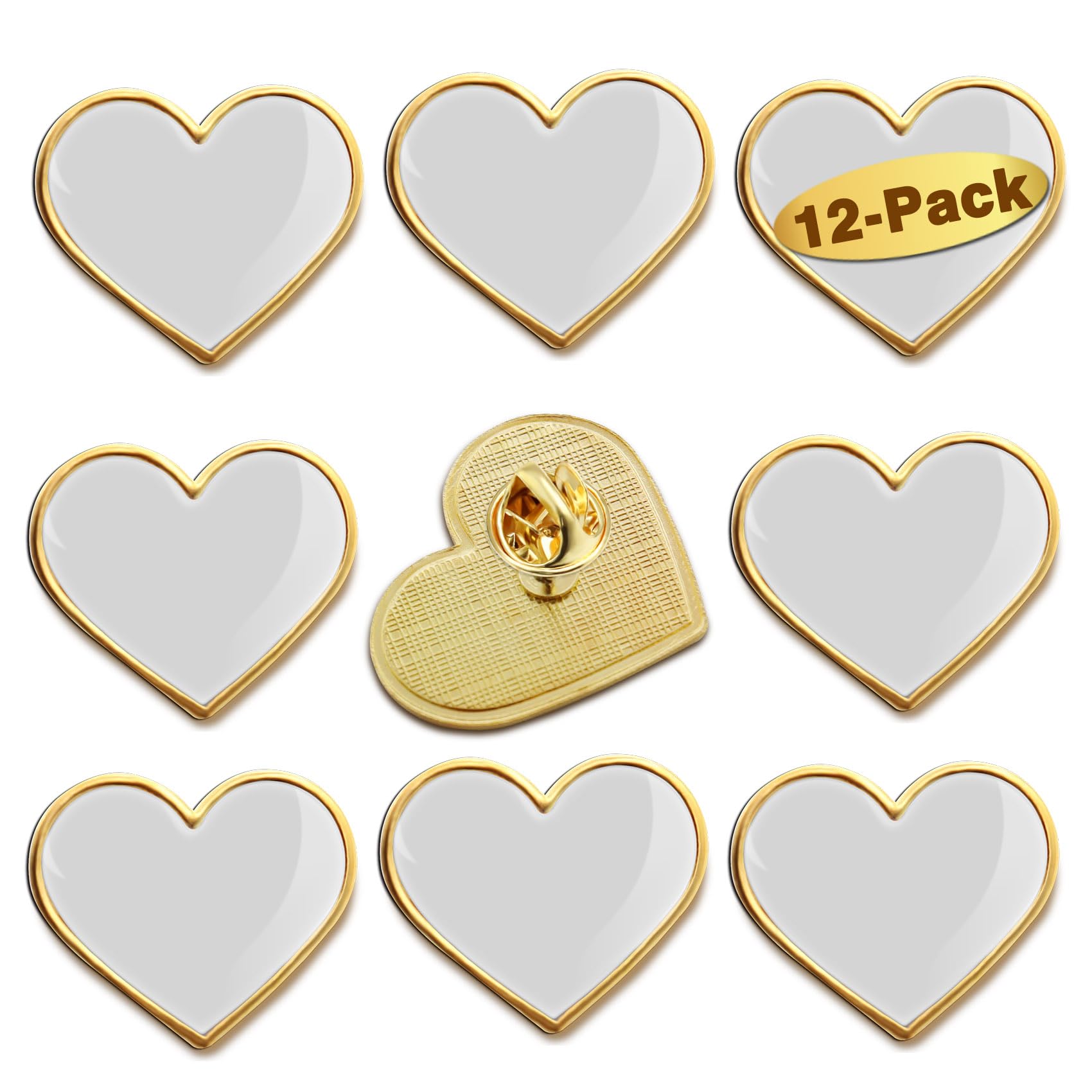 12/25/50/100Pcs Multicolor Heart Love Lapel Pins Bulk - Metal Heart Health Brooch Badge For Men Women Clothes Bags Hats
