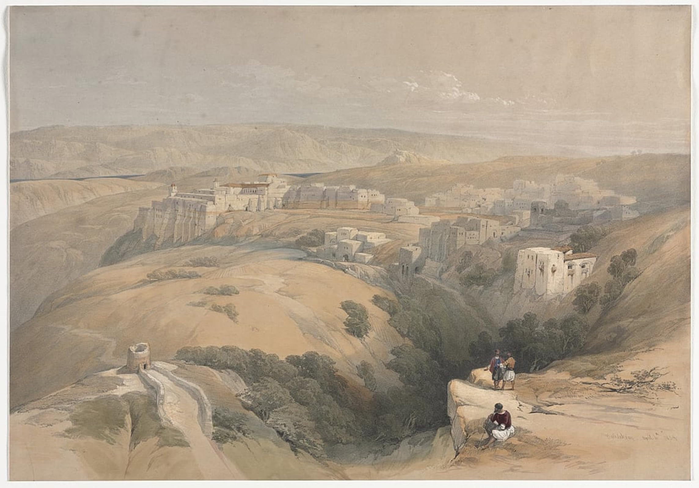 ARTXLXXBN Famous Prints Artwork Pictures Poster Painting Art Bethlehem by David Roberts Artwork Landscape Pictures for Home Decor 60x90cm