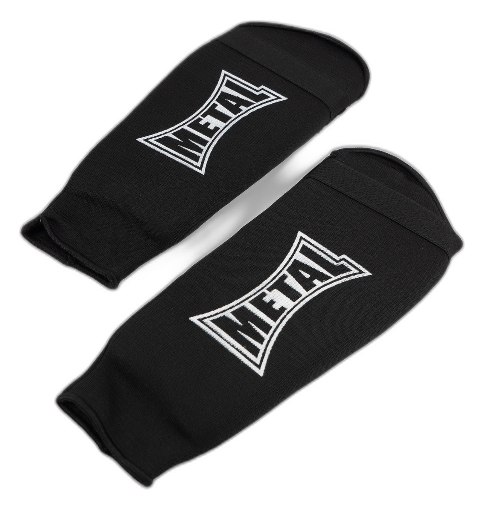 METAL BOXE - Black Foam Fabric Shin Guards (Pair) black black Size:L