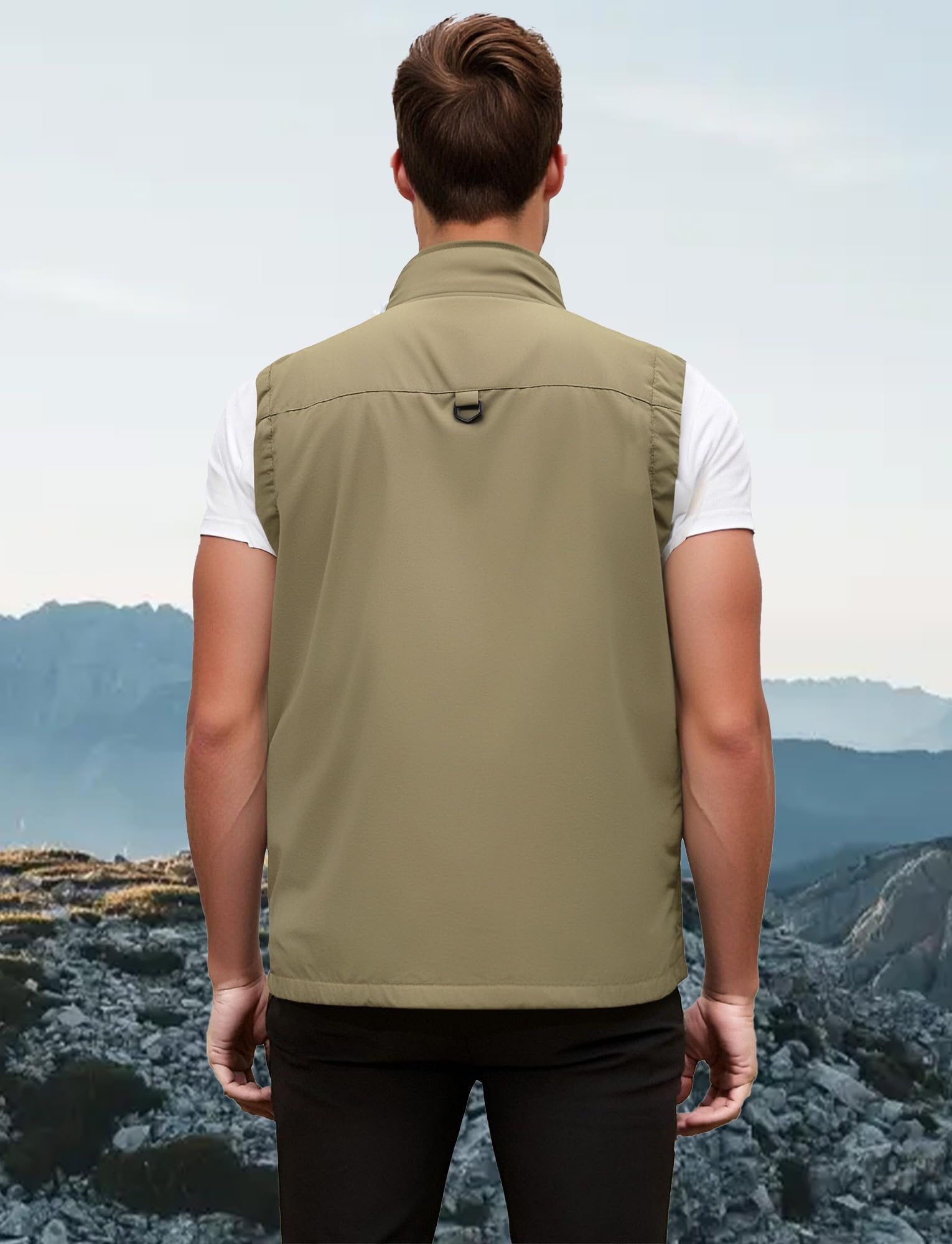 FEOYA Gilet D'extérieur pour Homme Gilets de Pêche avec Multi-Poches Léger à Séchage Rapide Gilet Sans Manches de Sport Voyage Camping Chasse Photographie Camping
