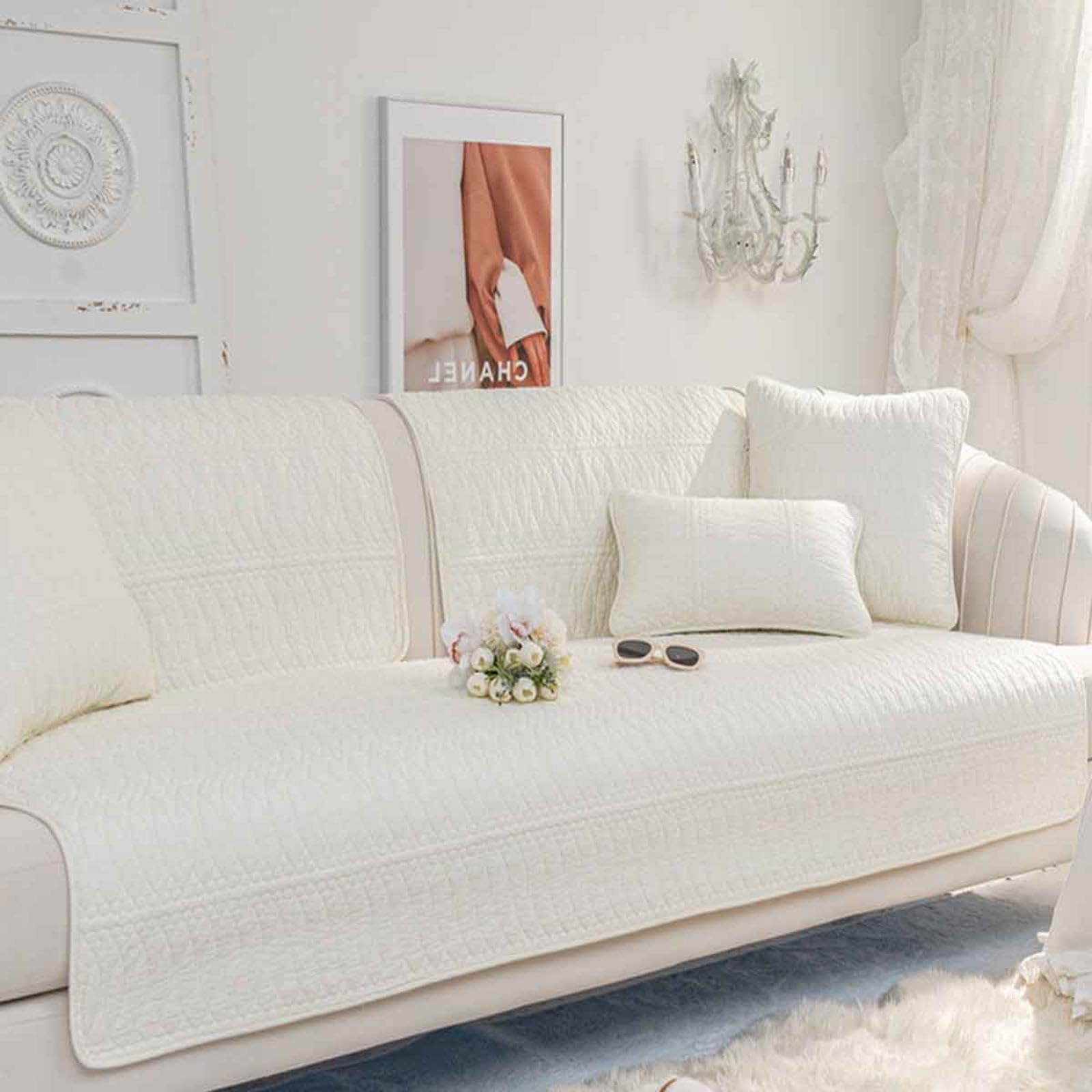 YSZBD Funny Fuzzy Sofa Cover 3/4/2/1 Seater Recliner I/u Shape Sofa Covers Corner Sofa Sofa Cushion Covers Winter Thick Plush Machine Washable Gray,#55-70x210cm