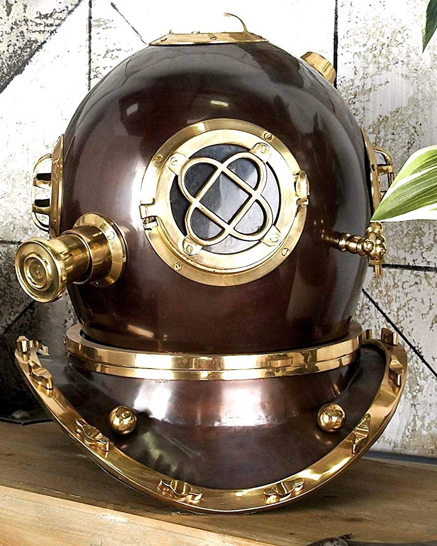 Casque nautique de plongée en laiton cuivre | Casque décoratif de bateau maritime