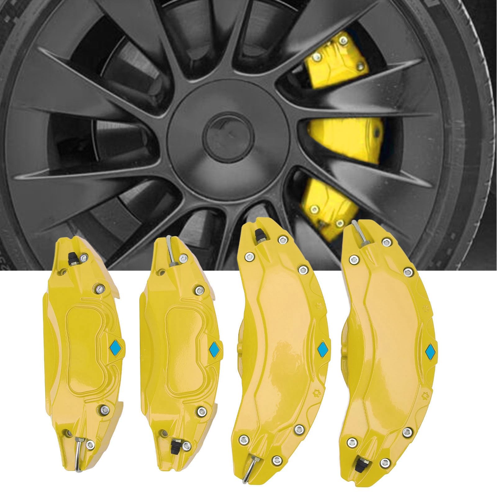Juego de Protectores de Freno de Disco de Aluminio para Modelos 19 y 20 Pulgadas con Disipación Térmica Cubierta de Pinza para Coche para Deportivo, Estilo, Conducción Urbana
