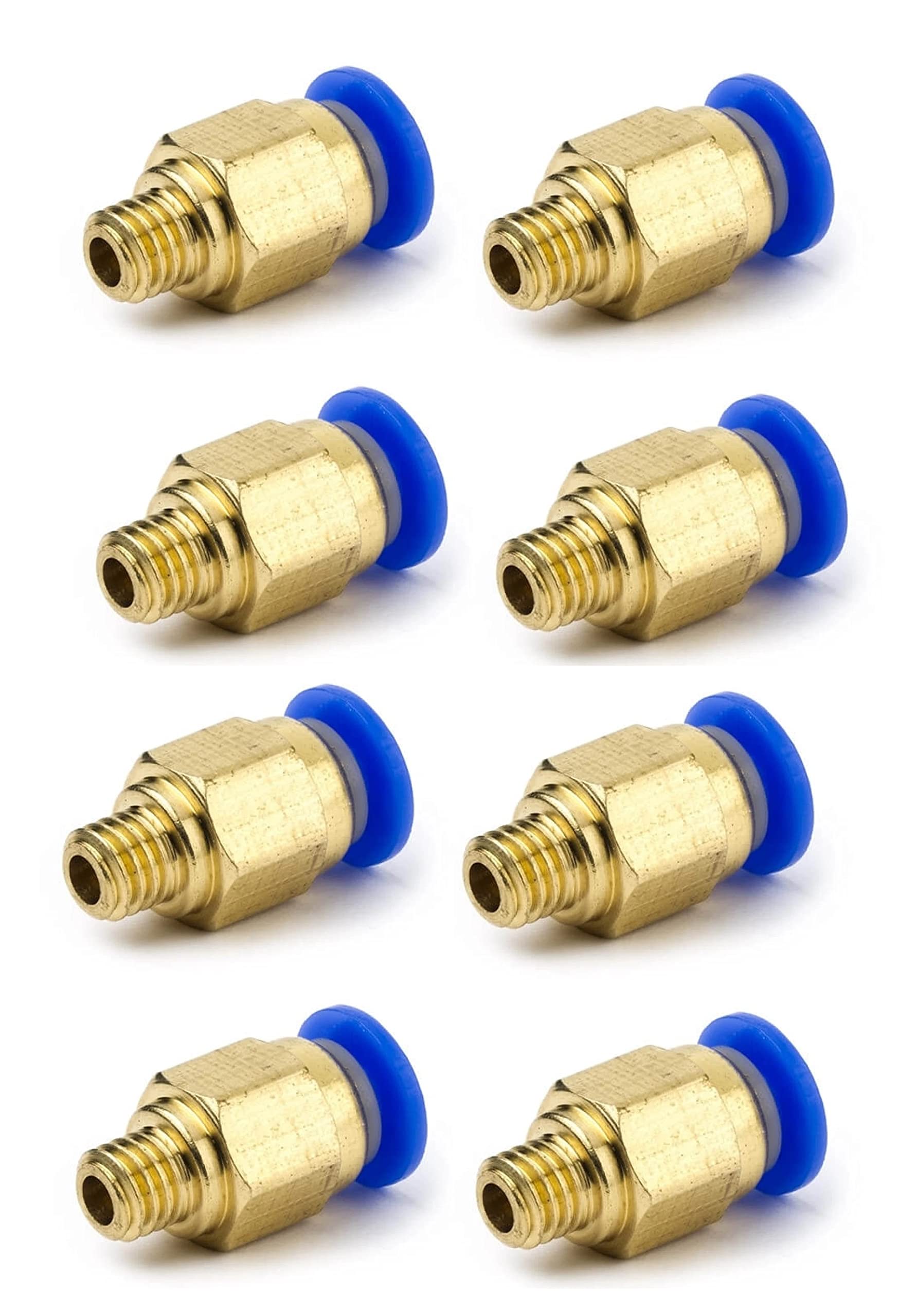 INVENTO 8Pcs PC4-M6 6mm Threaded Pneumatic Fitting Connector for 4mm OD Tube 3D Printer Extruder Bowden Ender 3-image-37