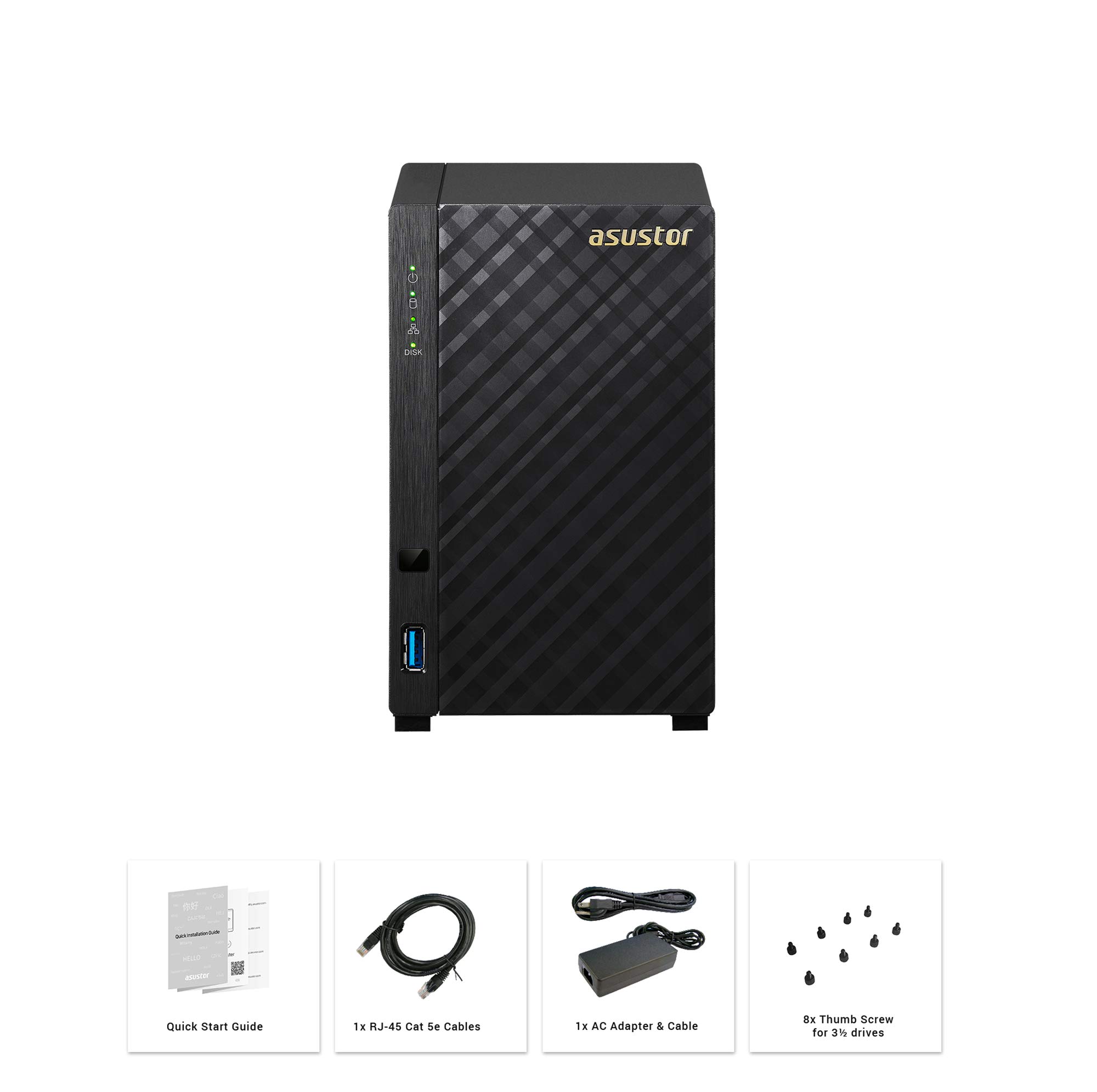 Amazon.com: Asustor AS1002T v2-2 Bay NAS + Free exFAT License, 1.6 