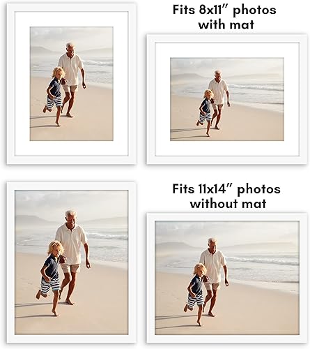 Vista 379 de Americanflat Portarretratos de 8 x 12 pulgadas con plexiglás pulido, juego de 2 portarretratos de 6 x 8 pulgadas con paspartú o para fotos de 8 x 12