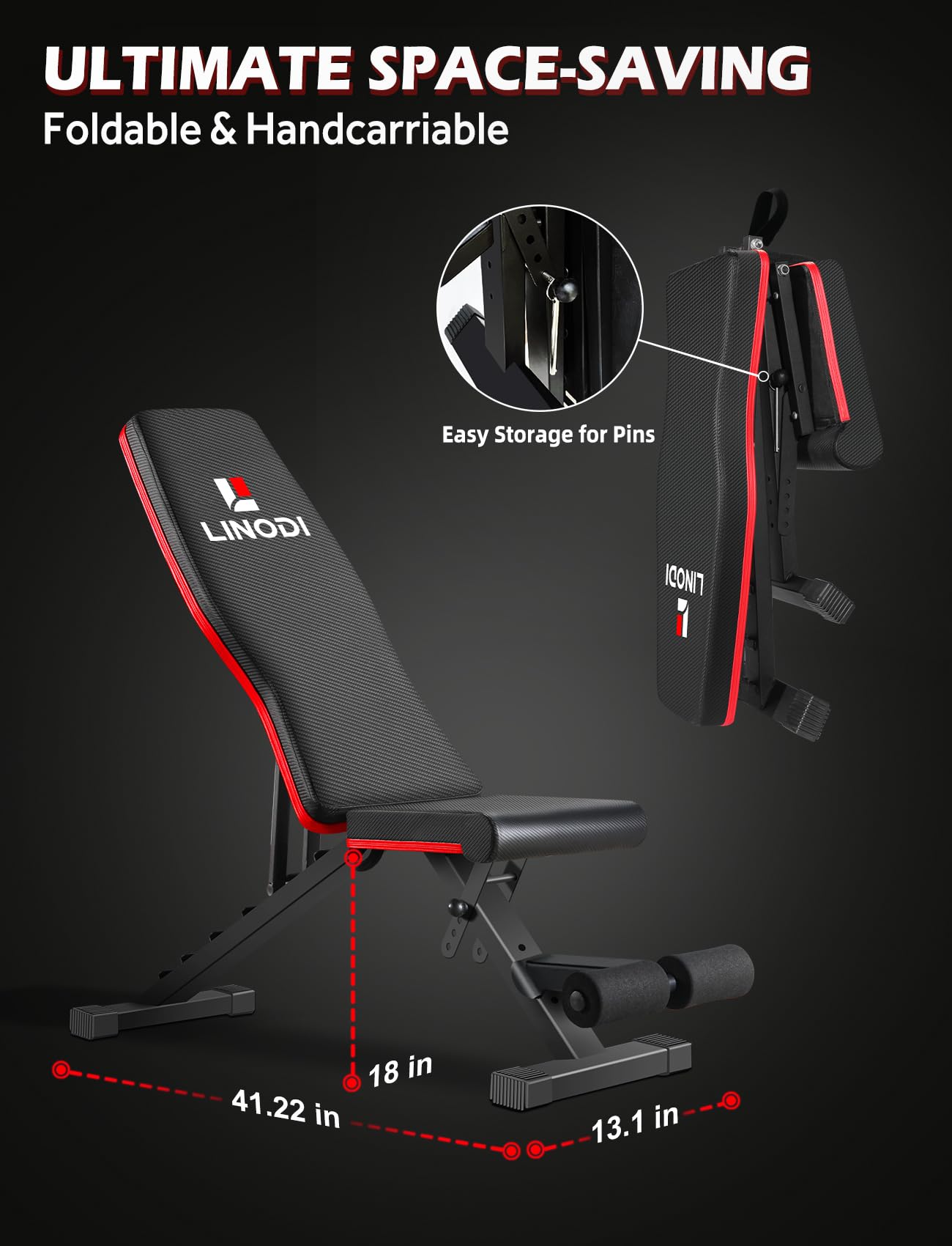 Adjustable Weight Bench for Home Gym & Full Body Workout | Foldable Incline Decline Flat Workout Bench for Full Body Strength Training, Dumbbell Press & Ab Exercises
