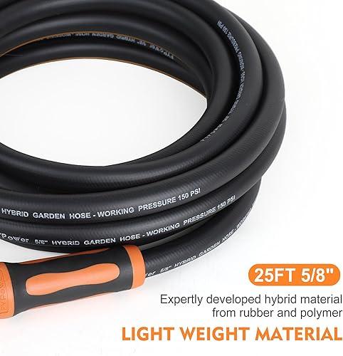 Miniatura 2 de Manguera de jardín híbrida de 25 pies x 58 pulgadas y boquilla ajustable de 10 patrones, resistente, flexible, ligera, resistente a las torceduras