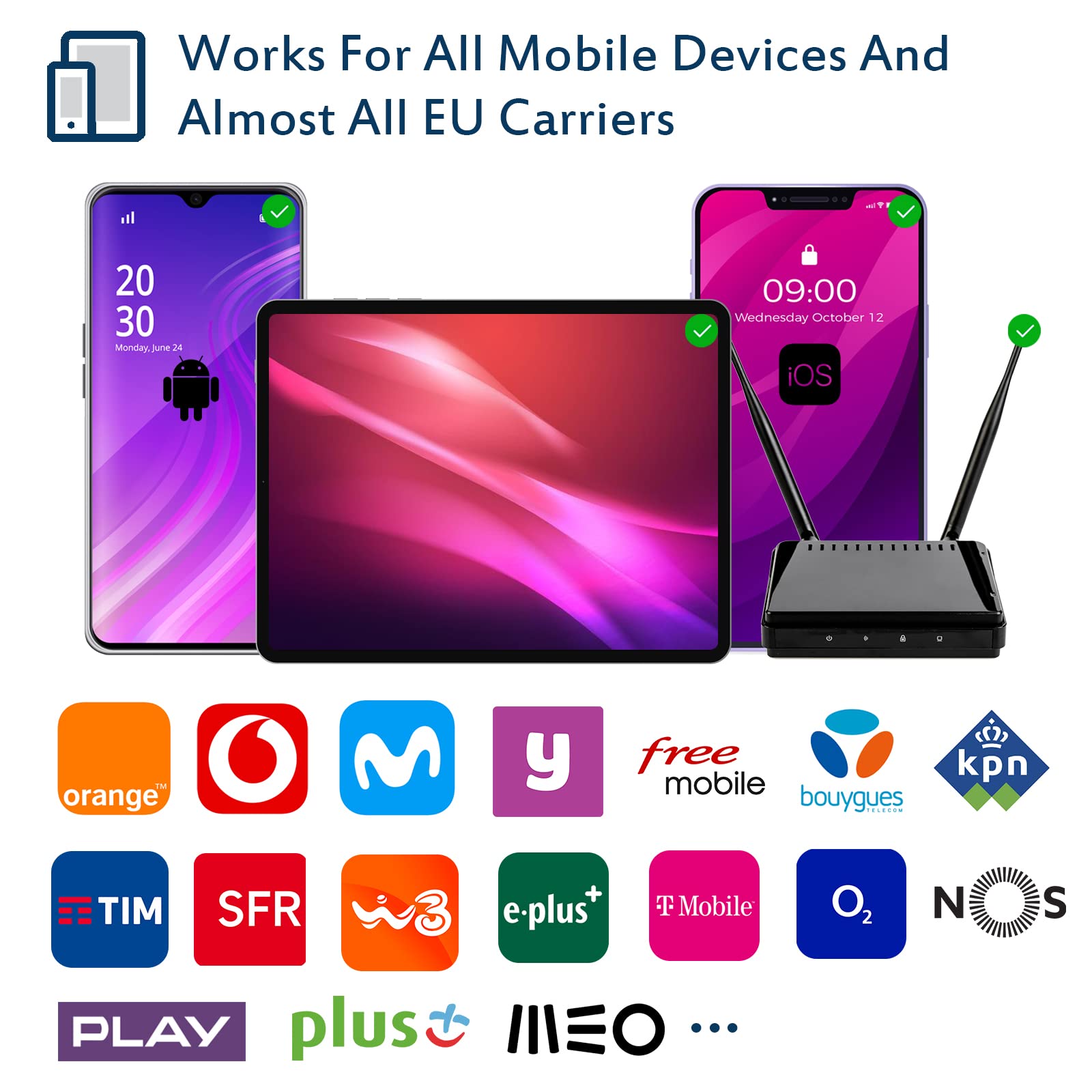 Amplificateur de Signal GSM/3G/4G Tribande Booster de Signal Bande 3/1/8 Répéteur de Signal de téléphone Portable | Améliorez la réception de la Voix et des données