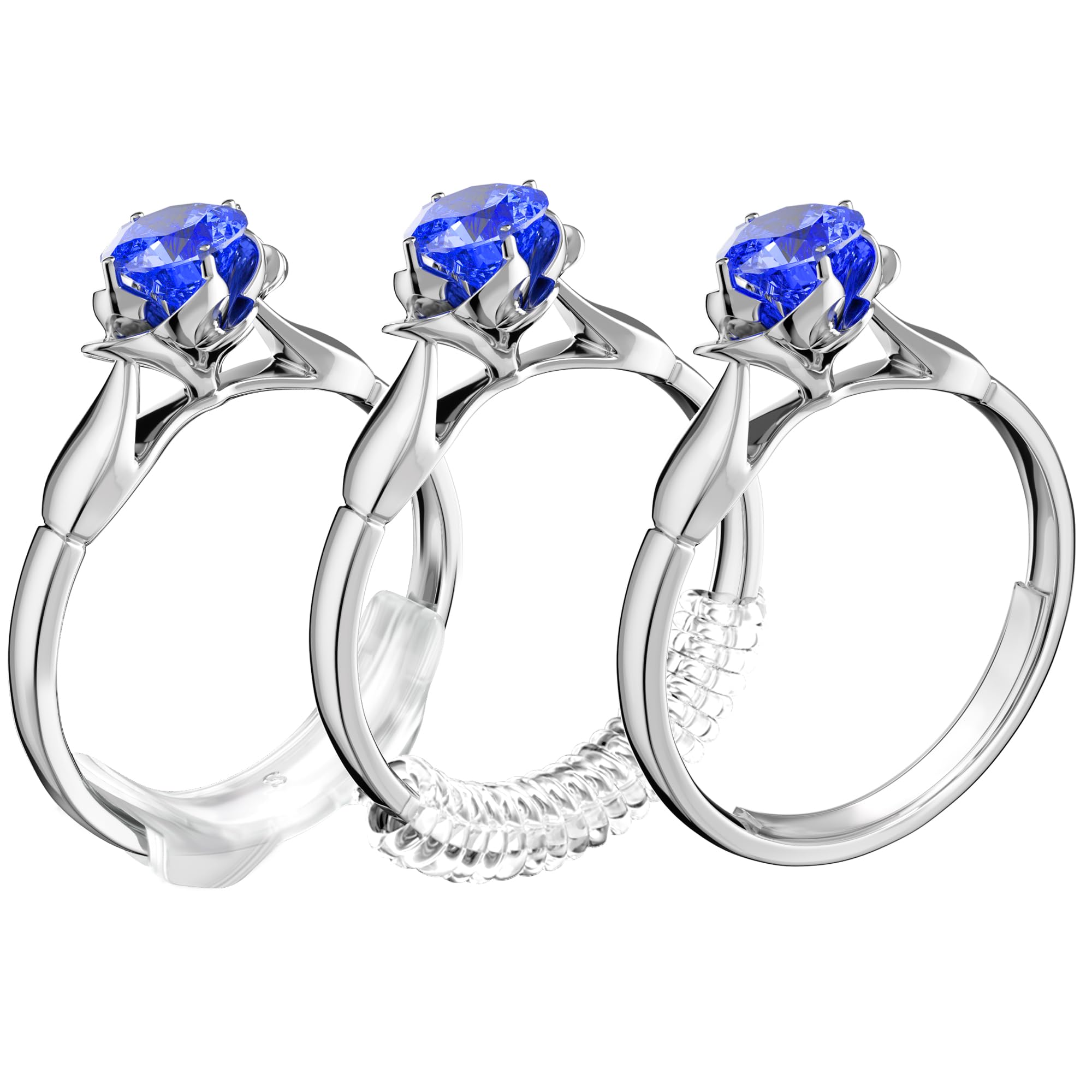 ELETIUO Invisible Ring Size Adjuster,Multiple Sizes 3 Styles for Loose Rings,117Pcs Sticky Strips &16 Inserts &4 Spirals Ring Spacers,Resizers,