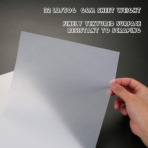 Miniatura 2 de IMAGE - Papel de vitela, tamaño A4 de 9 x 12 pulgadas, 250 hojas de papel de vitela translúcido para lápices, marcadores y tinta, imágenes de traza,