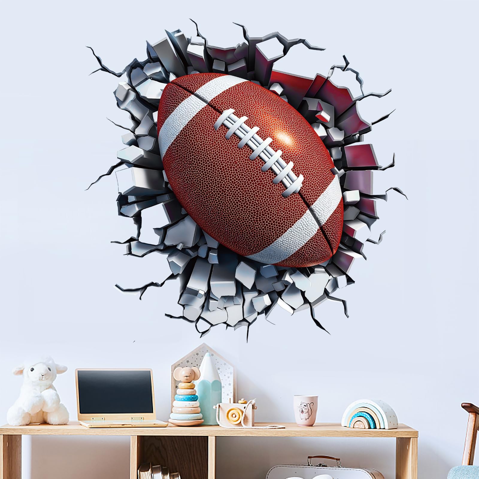 PLIGREAT Rugby Break Through Wall Decals - Image 2