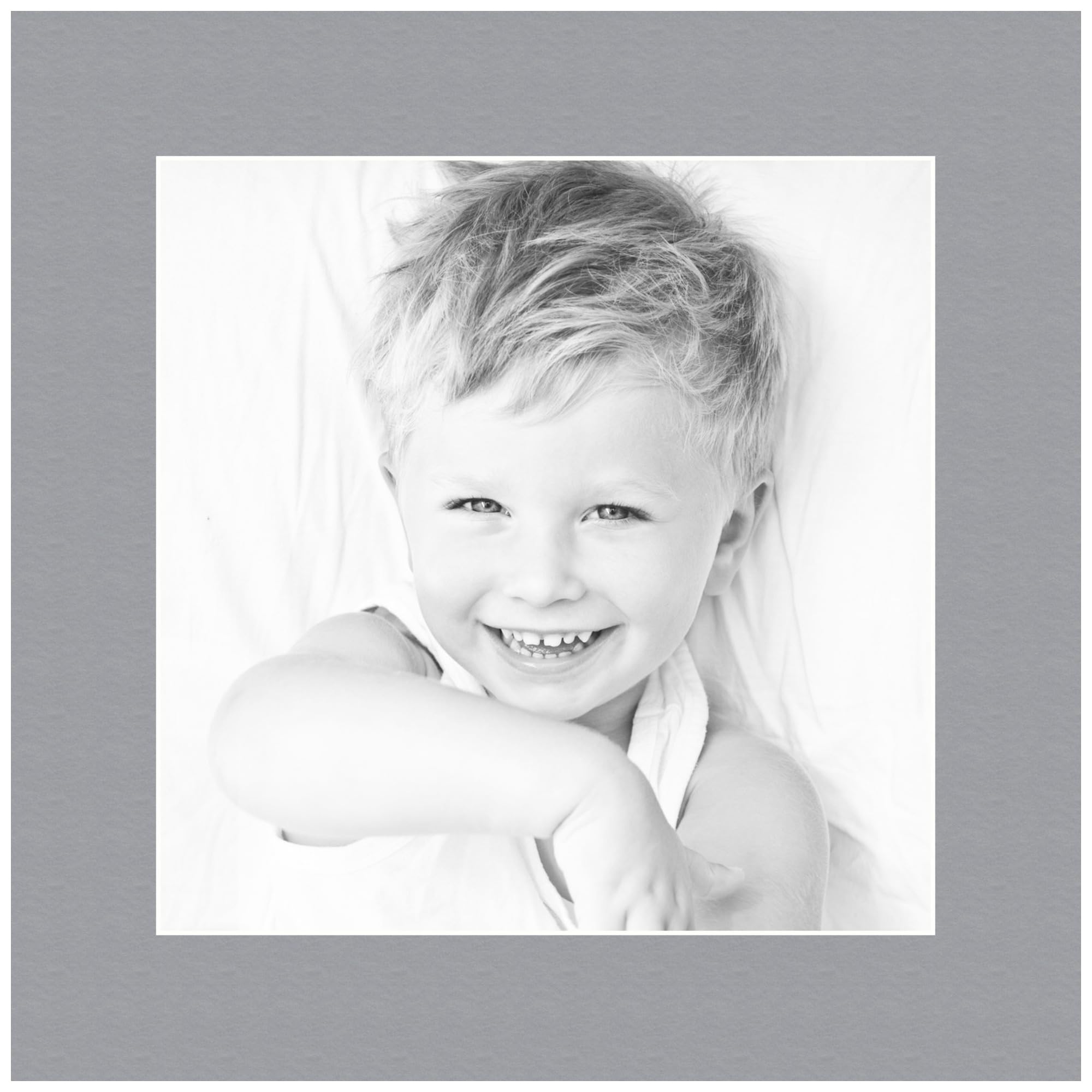 9x9 Silver/Silver Custom Mat for Picture Frame with 5x5 Opening Size (Mat Only, Frame NOT Included) - 8 Pack