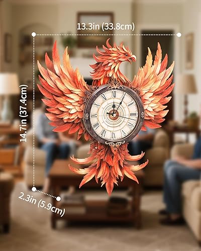 Miniatura 2 de Rompecabezas de madera 3D para adultos, kit de modelo de reloj de fuego fénix (con péndulo), 32 piezas, rompecabezas de madera para principiantes