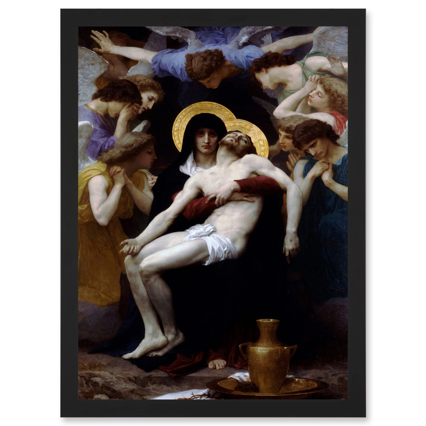 Artery8 William Adolphe Bouguereau Pieta Jesus Mary Christian Artwork Framed Wall Art Print A4