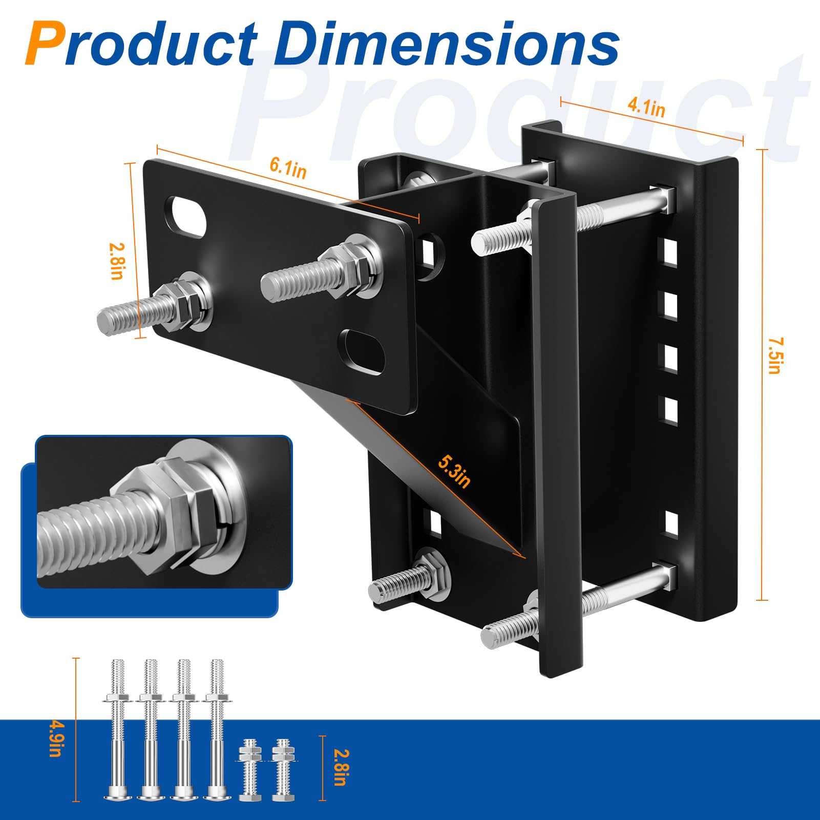 TRVL FIELDER Supporto per pneumatici di scorta per rimorchi per barche, portapassi, Heavy Duty può contenere fino a 150 LBS, adatto per ruote da 4 e 5 e 6 Lugs Trailer su 4", 4,5", 4,75", 5" e 5,5"