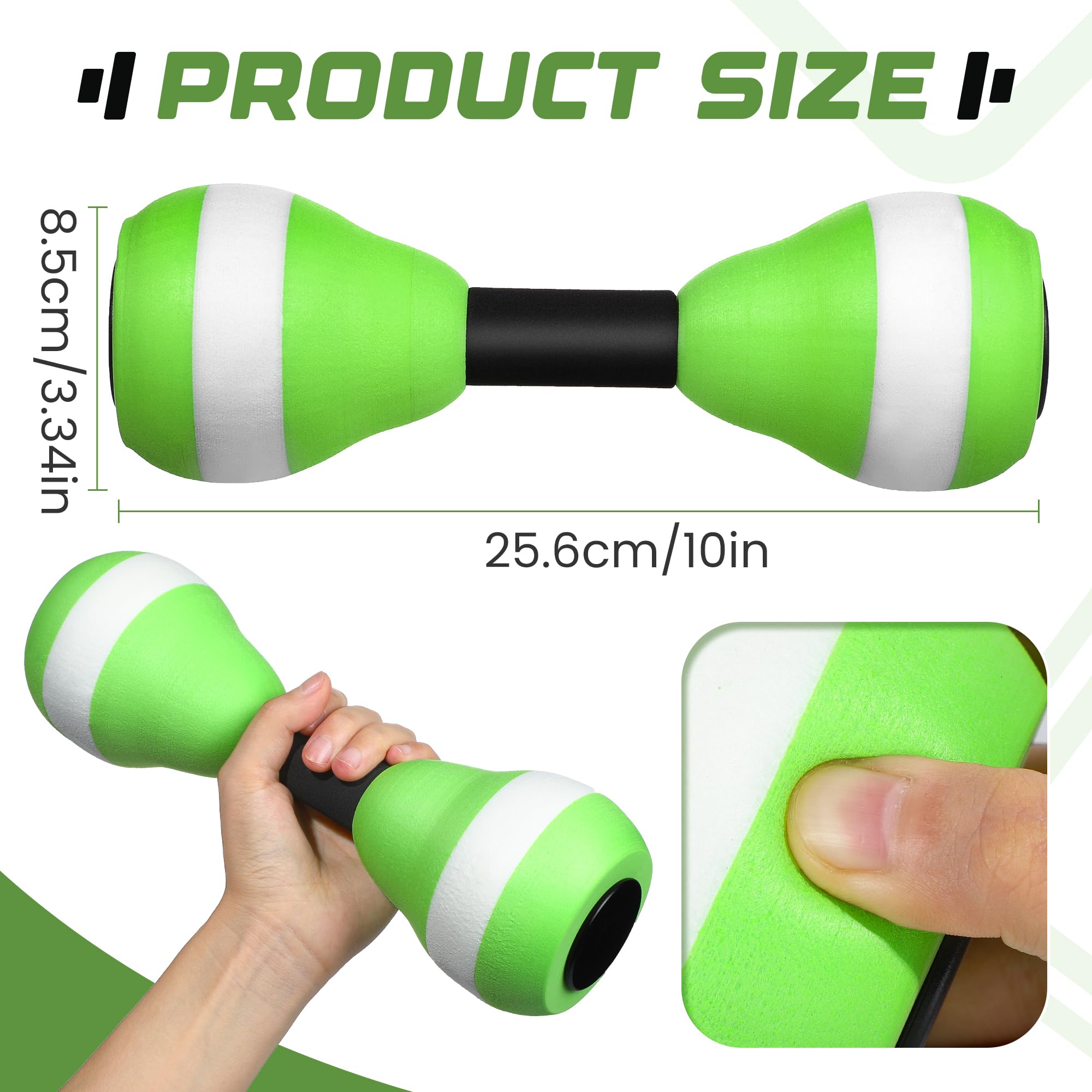 2-teiliges Aquatic Exercise Foam Hantel Set - Pool Fitness Wasser Aerobic Ausrüstung zur Gewichtsreduktion