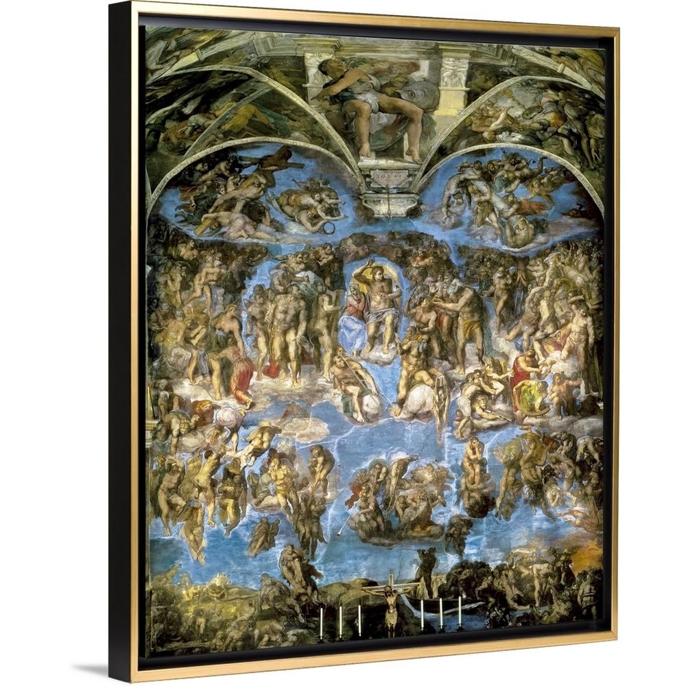 CANVAS ON DEMAND The Last Judgement, Sistine Chapel Canvas Wall Art Print by Michelangelo Buonarroti, Fine Art, Figurative, Traditional, Home Decor, Woman, Figurative Artwork,24" x30in