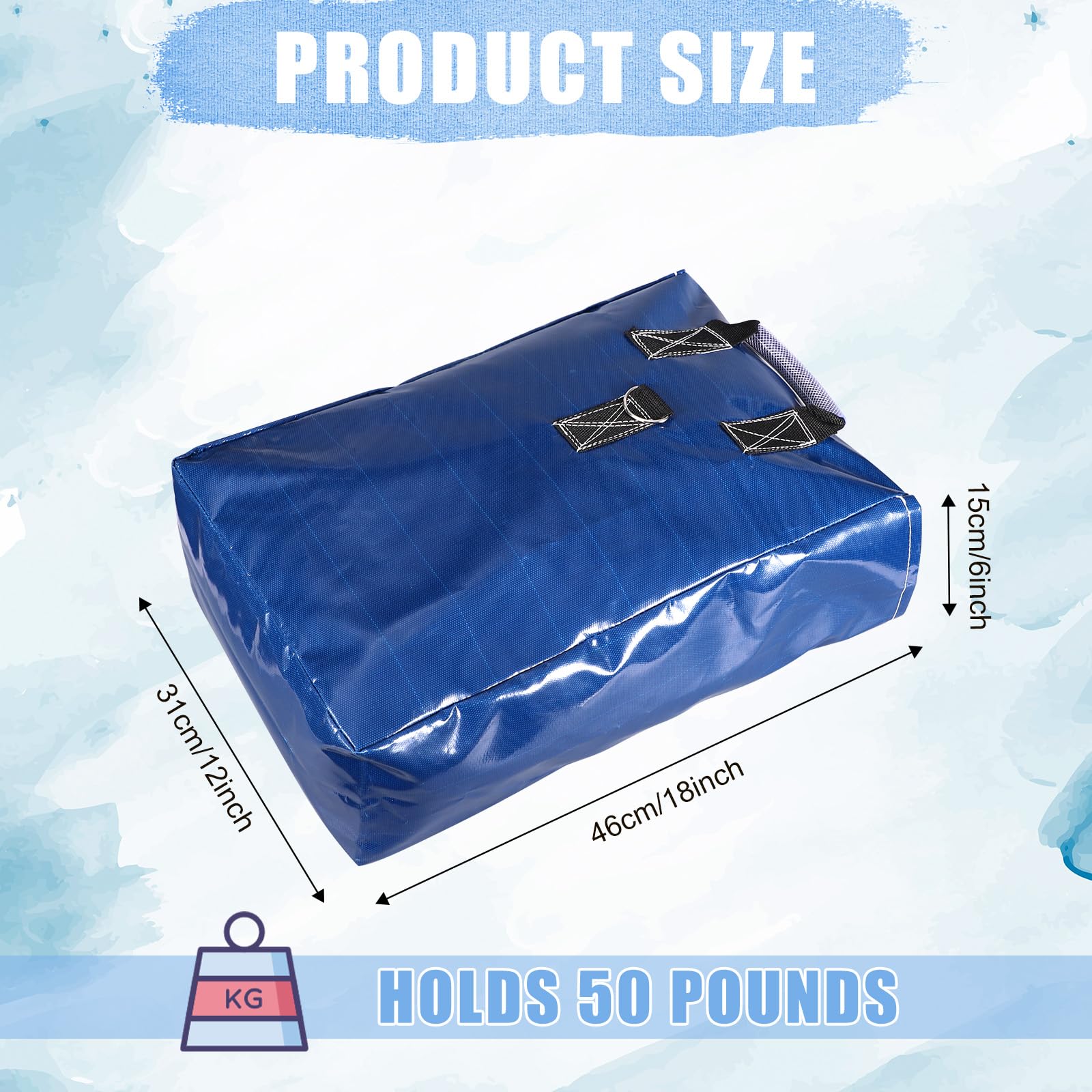 4 pièces Sacs Sable Vinyle, Maison Rebond Gonflable Maison Rebond d'eau Sable Ancre Produit Sécurité Toboggans Aquatiques Auvents Et Tentes (Bleu)