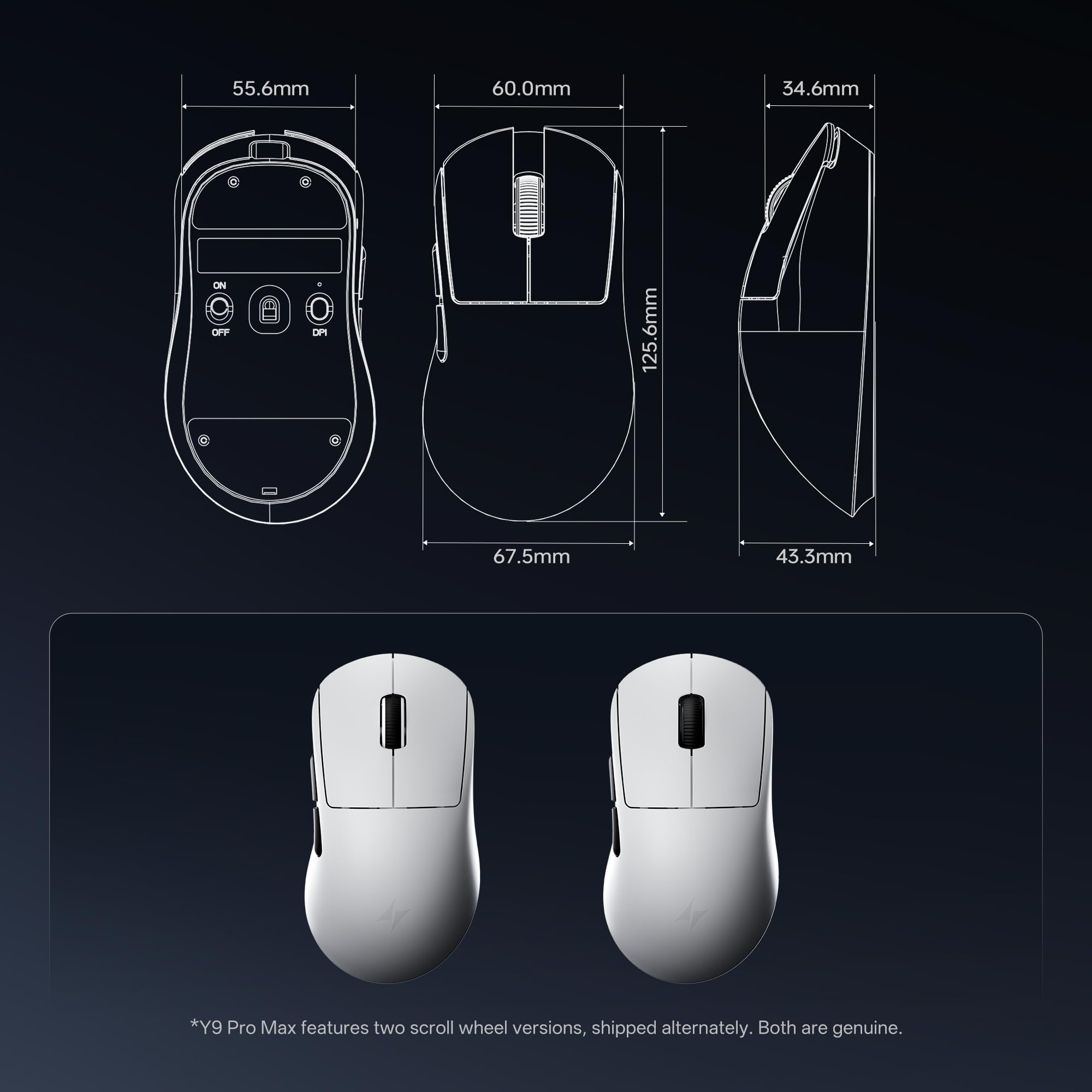 ATK Dragonfly Y9 - Ratón para juegos, 55 g, ligero, PAW3950 Ultra Sensor, Nordic 54L15 MCU, interruptores ópticos, tasa de sondeo de 8K Hz, batería de 800 horas 2.4G/USB-C (blanco, Ultimate)