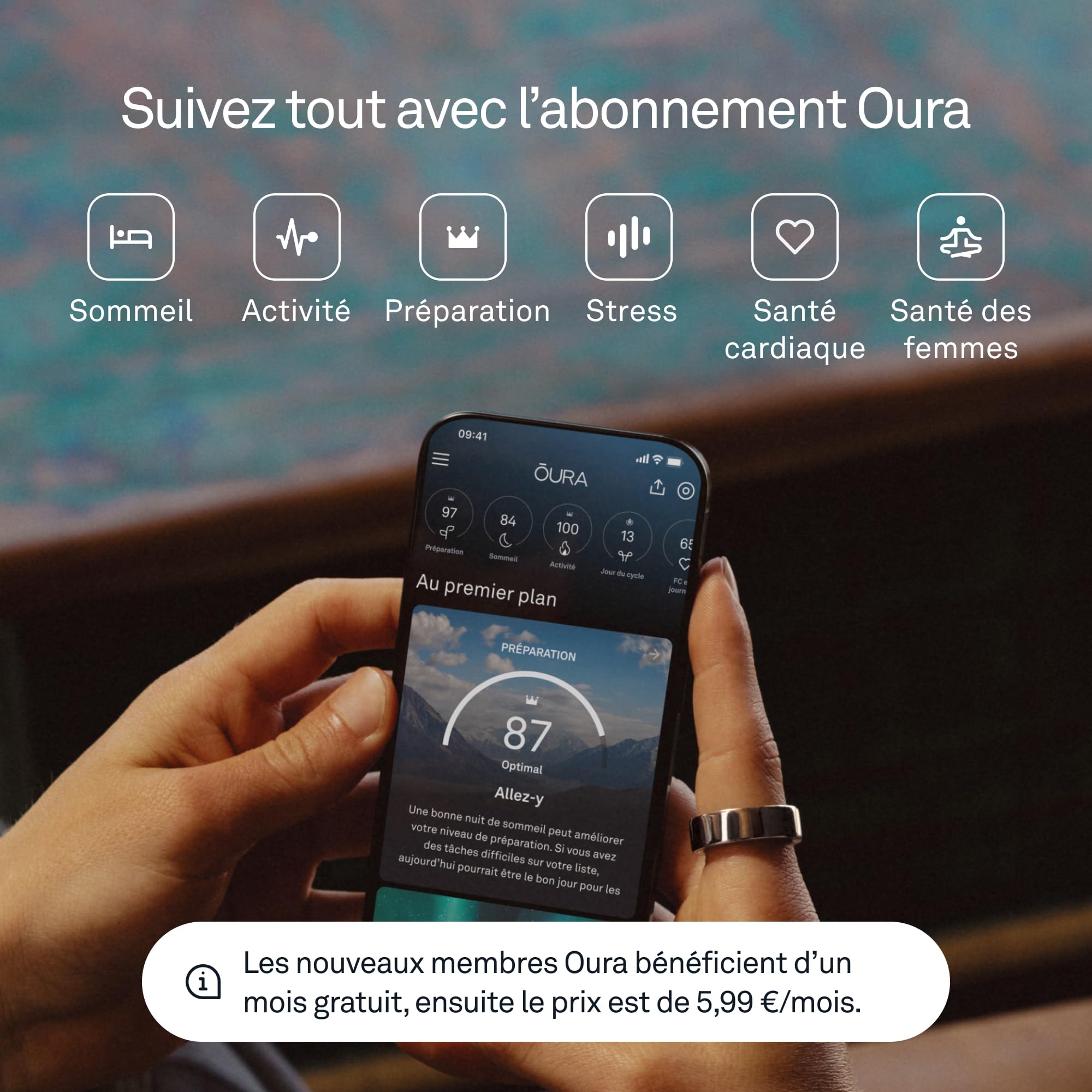 OURA Ring 4 - Gold - Taille 8 - Anneau connecté | Trouvez Votre Taille avec Le baguier Ring 4 | Suivi du Sommeil - Fréquence Cardiaque - Activité - Max. 8 Jours d'autonomie