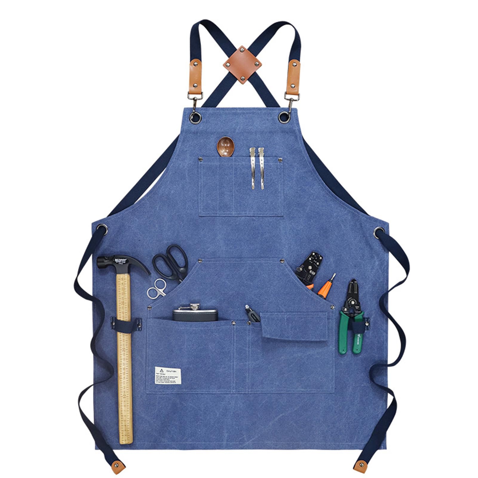 Delantal de trabajo Delantales for hombres, Delantal de herramientas de trabajo for hombre con bolsillos Lona resistente impermeable Carpintería, Herrero