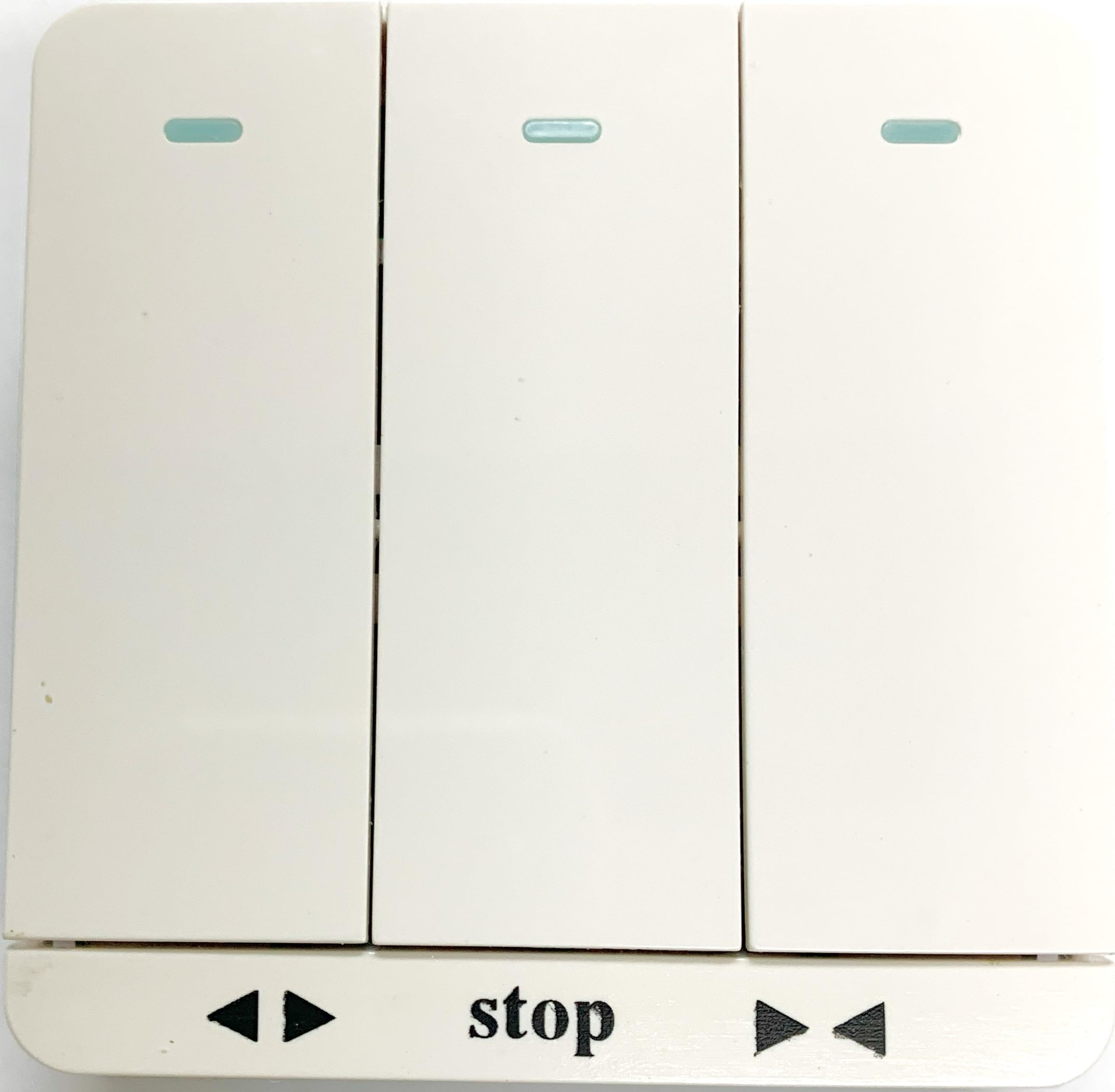 3 Buttons Open/Close/Stop Wall Switch for Electric Powered Curtain Motors-White Color