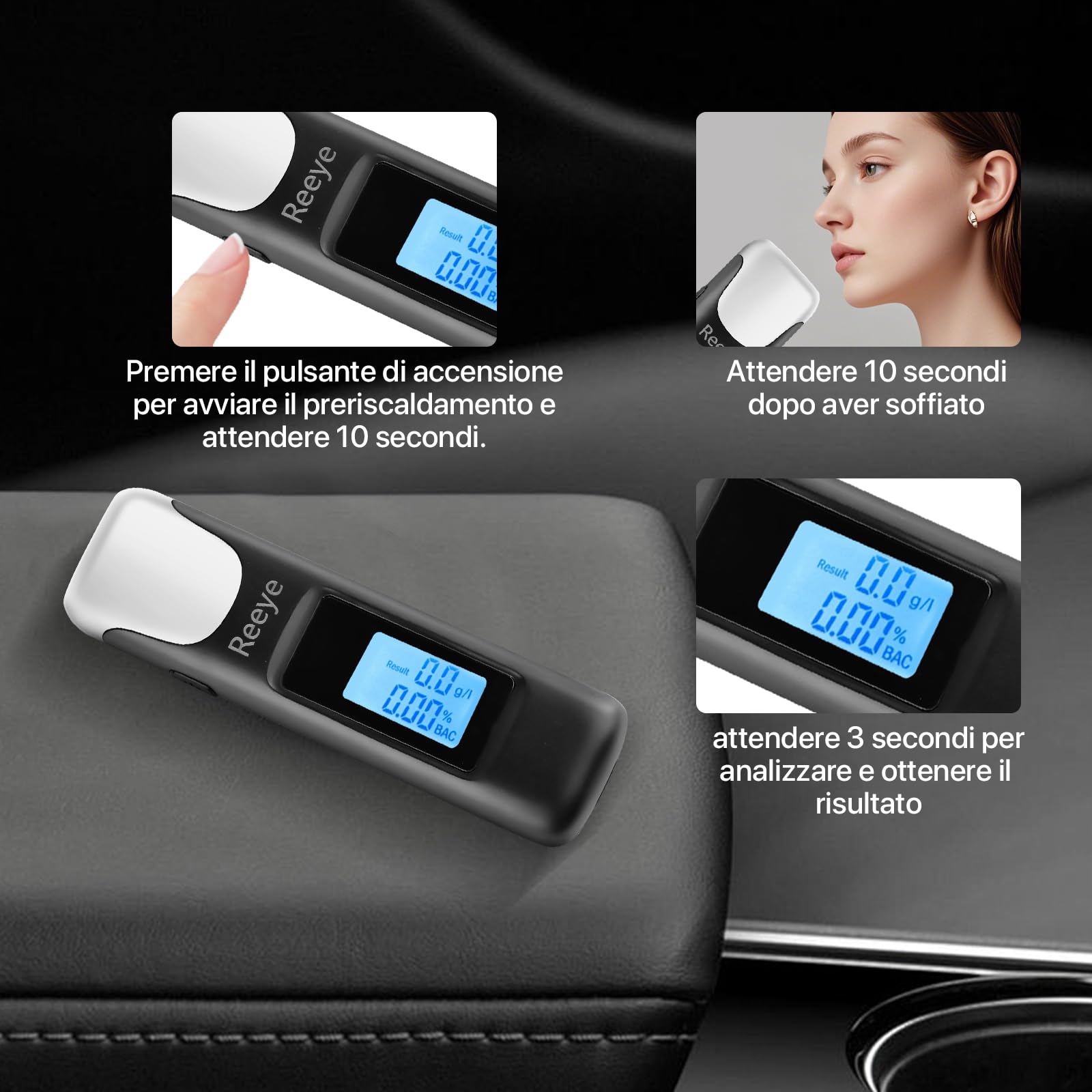 Yeerain Alkoholtester Digital - Professioneller Atemalkoholmessgerät