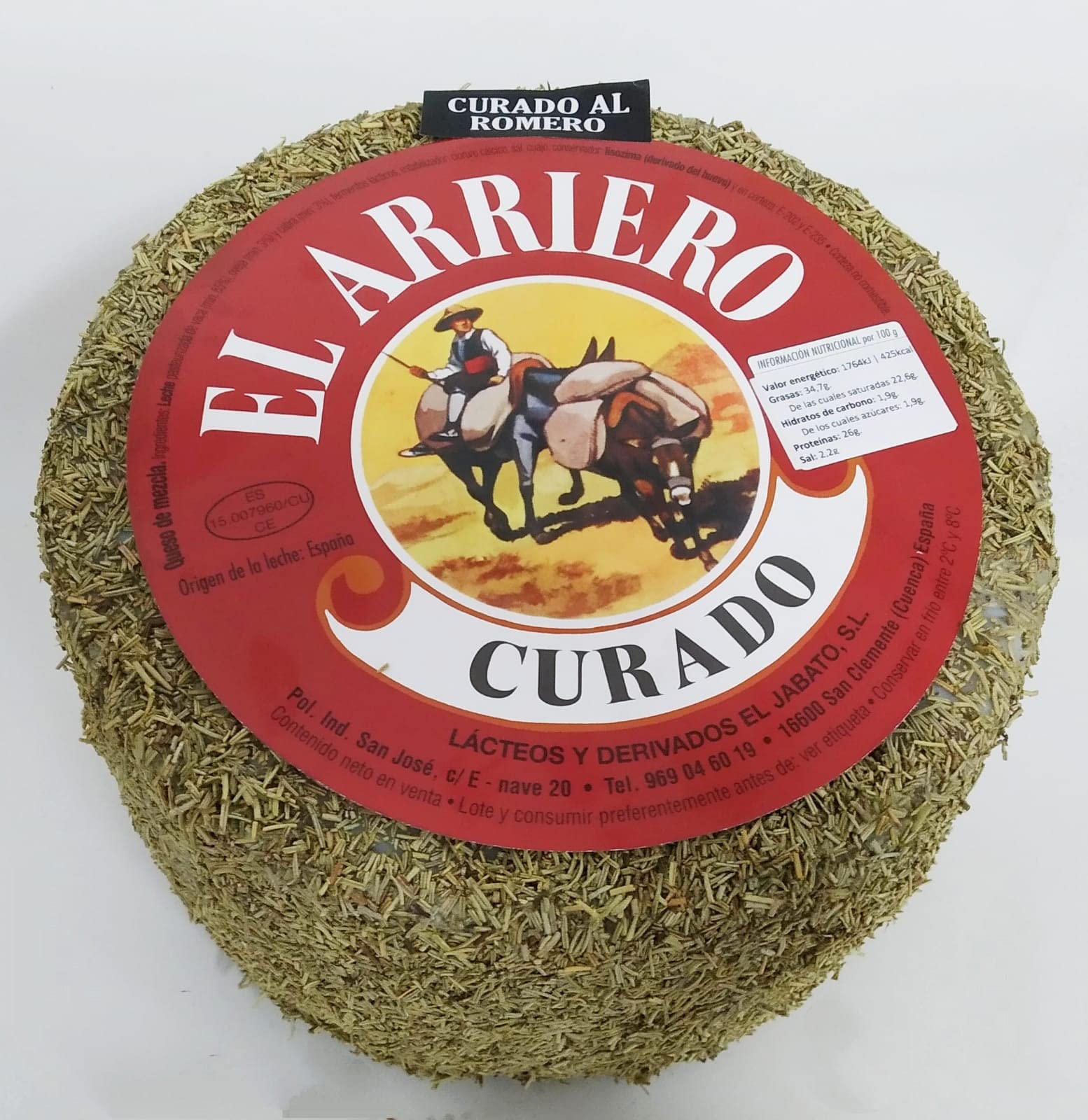 Queso Artesano de Mezcla Curado Al Romero El Arriero 3 kgs