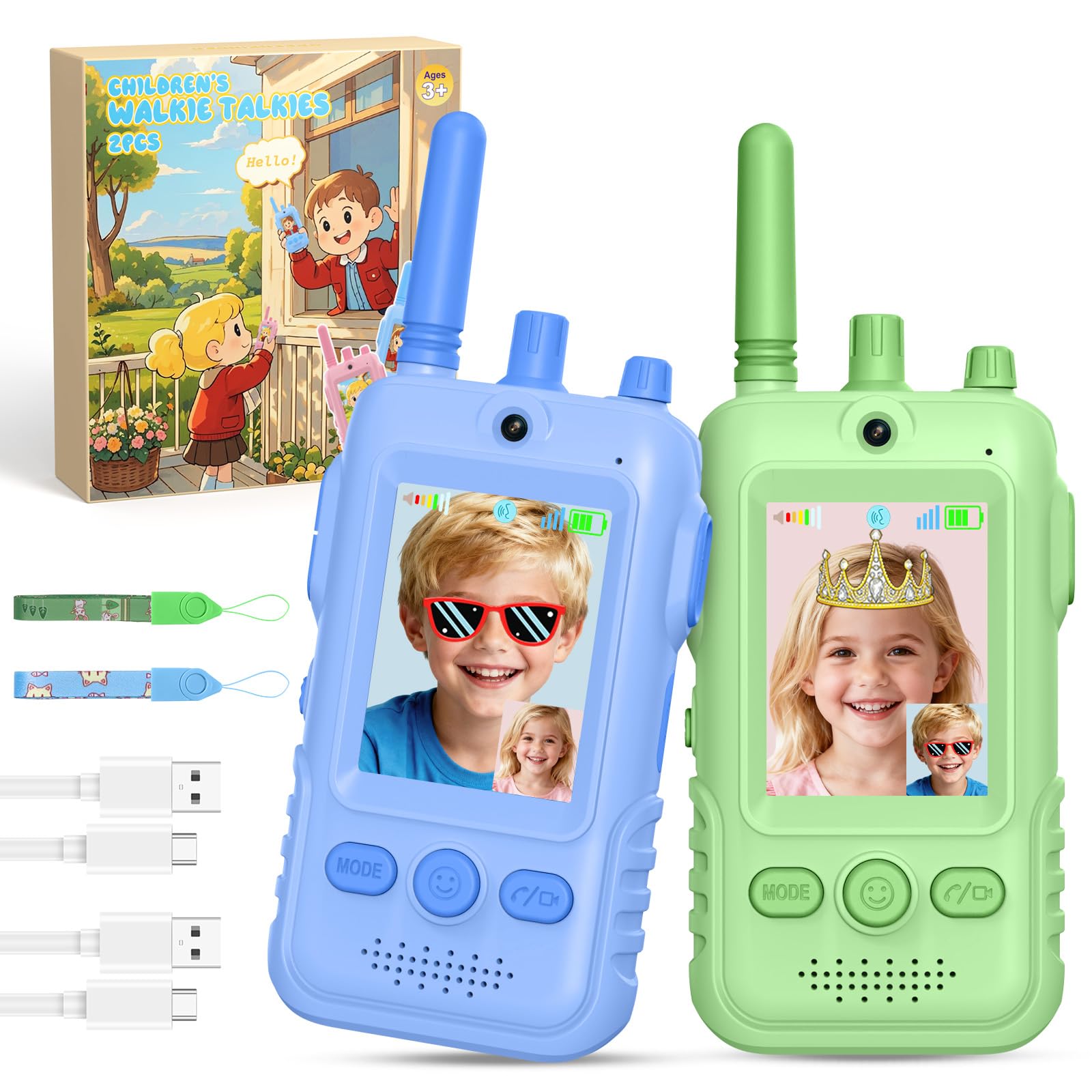 GREENKINDER Kids Video Walkie Talkies