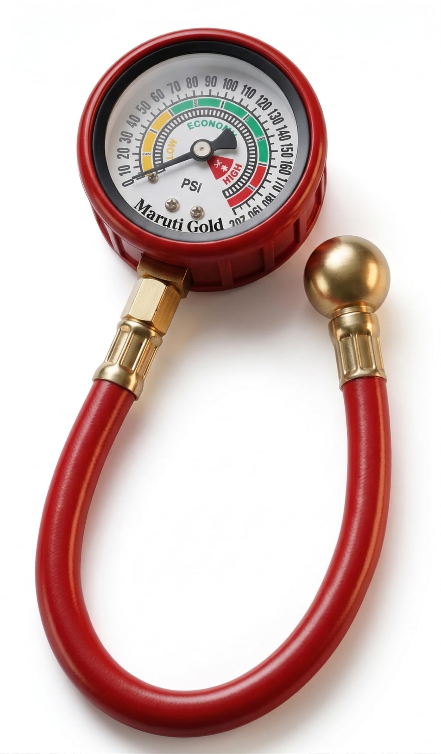Maruti Gold Tire Pressure Gauge Htc For Car, Truck, Motorcycle, Bike, Air Checking Meter With Rubber Hose 150 Psi-image-21