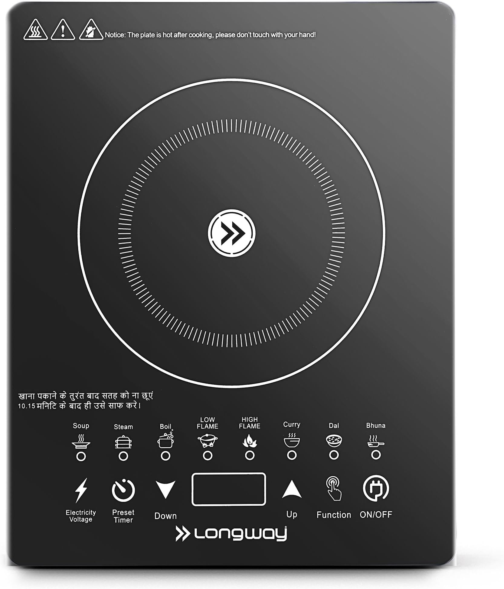 LONGWAYTouchcook IC 2000 Watt Induction Cooktop with Auto Shut-Off & Over-Heat Protection | (Black, Touch Button)