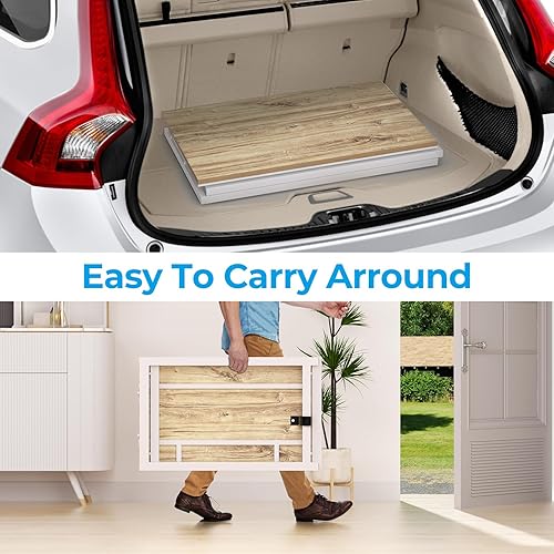 Miniatura 6 de GreenForest Escritorio plegable para espacios pequeños, escritorio de computadora pequeño de 31.5 pulgadas sin montaje para oficina en casa, mesa