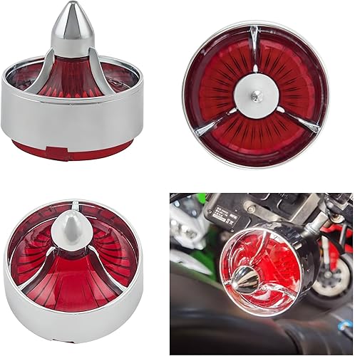 Miniatura 5 de FATECIM 2X Bullet TurnSignal Light Turbina Reemplazo Rojo Lente Cubierta para Softail Street Road Glide Fatboy Sportster Dyna Deluxe Bicicletas Snap