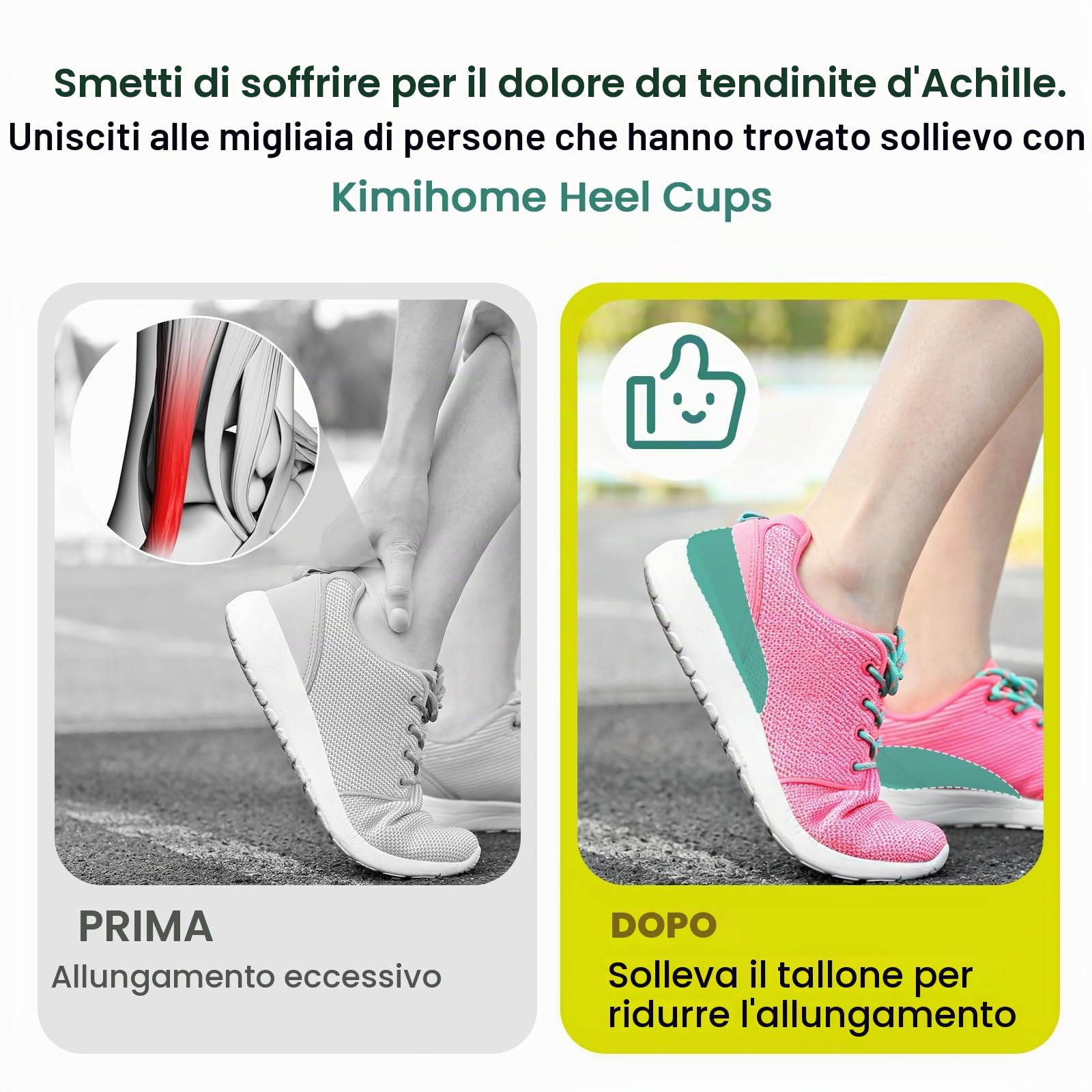 Solette per Fascite Plantare - Cuscinetti a 3/5 con Supporto Arco Plantare per Sollievo dal Dolore al Tallone, Fascite Plantare, Spine Calcaneari e Dolore all'Arco Plantare.